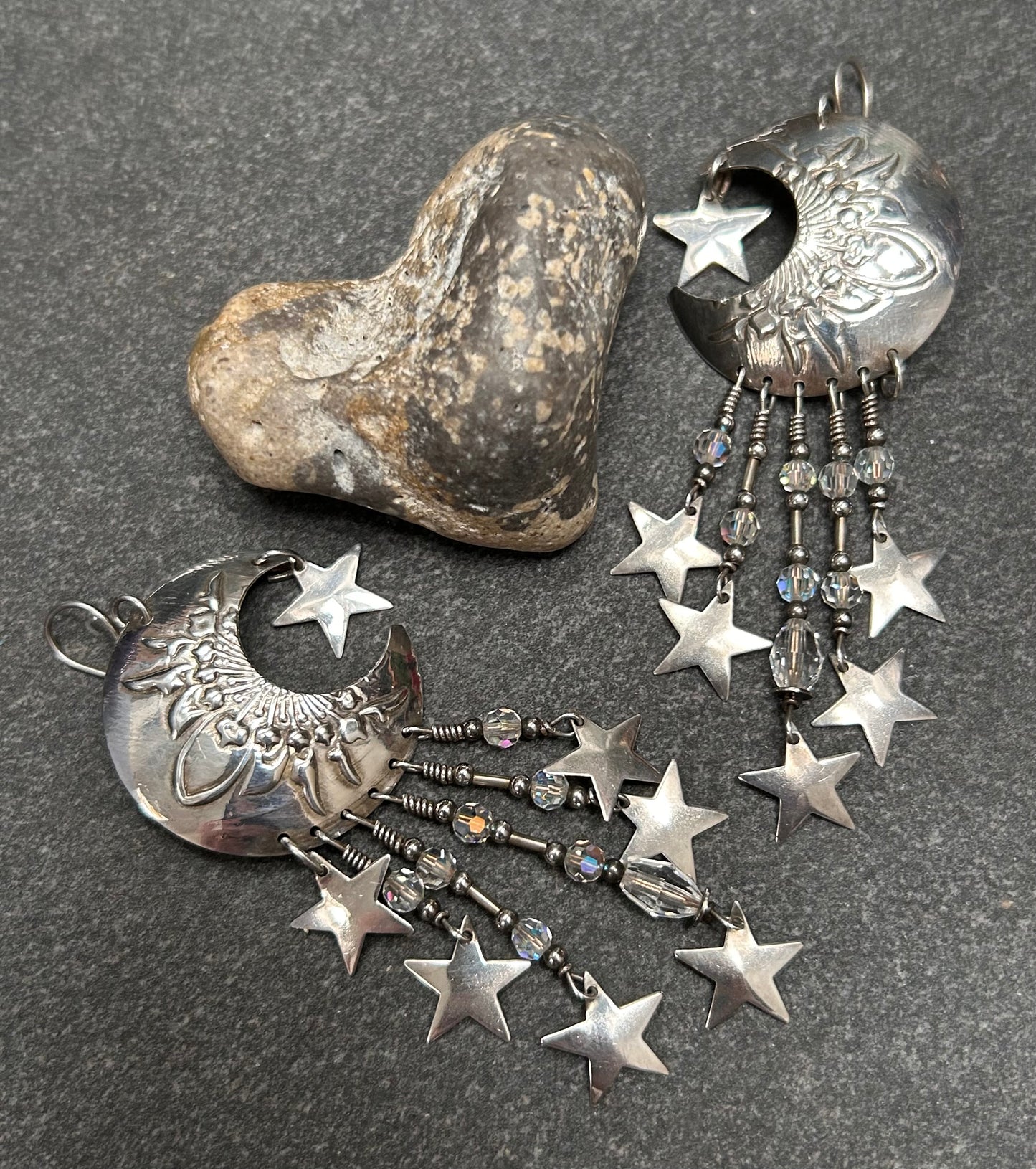 Fantastic Sterling silver Vintage Celestial Earrings by Tabra – Circa 1980s