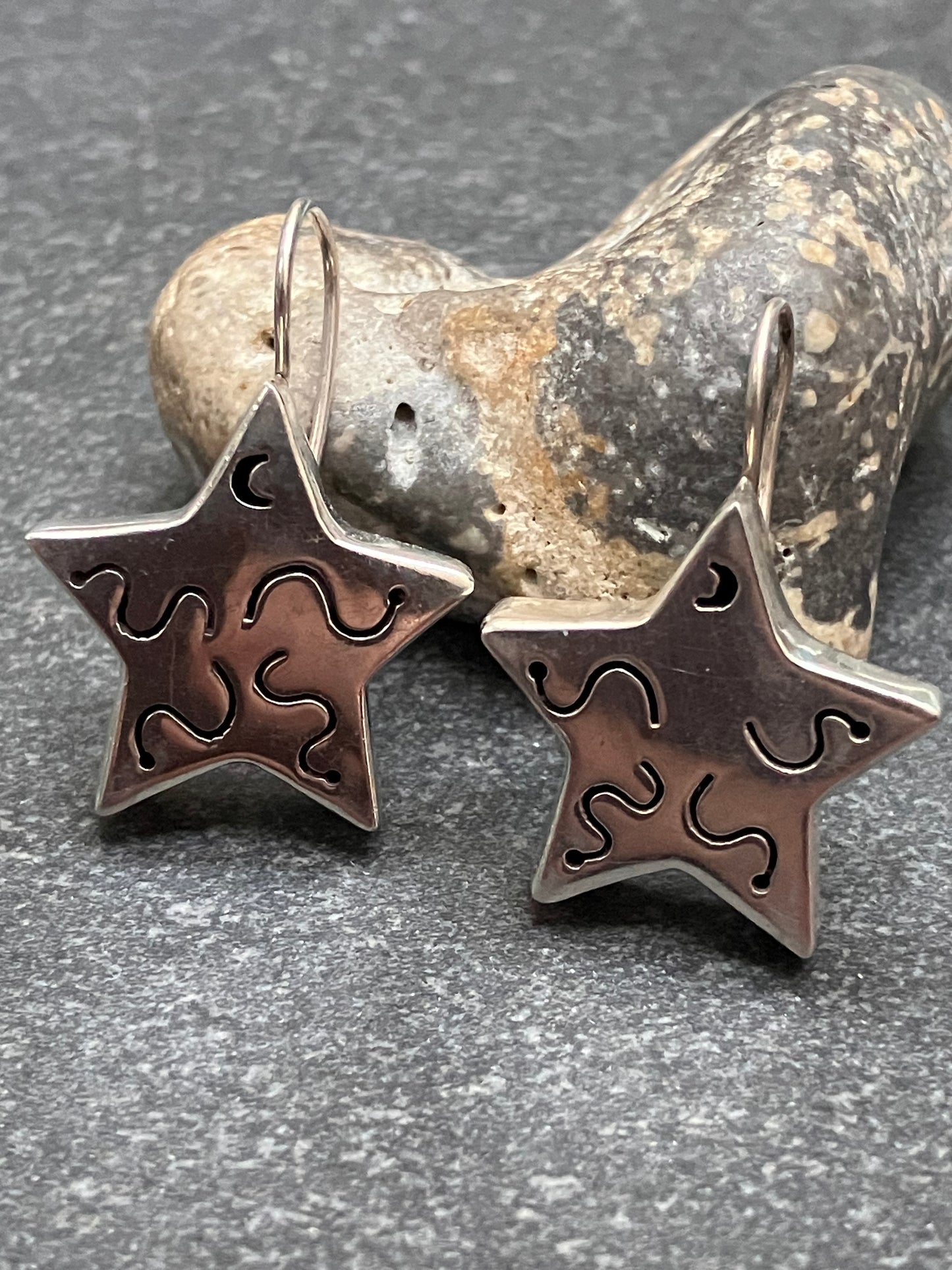 Super sterling silver vintage Mexican earrings.