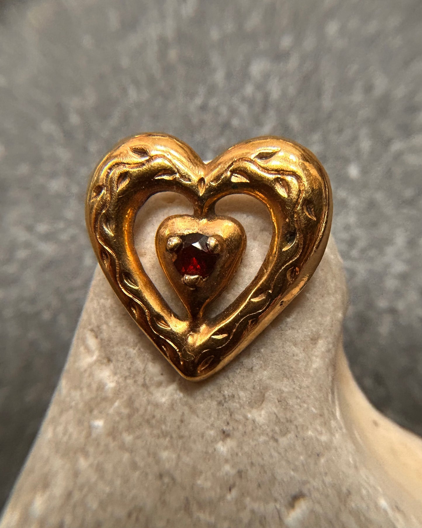 Beautiful vintage sterling silver with warm gold vermeil finish slider hearts - £35 each