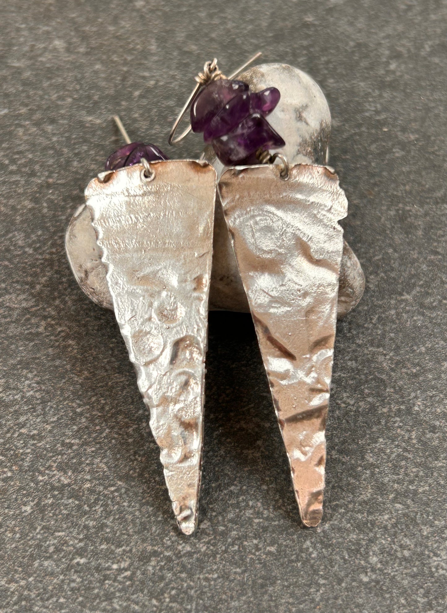 Absolutely unique and beautifully crafted vintage sterling silver artisan earrings