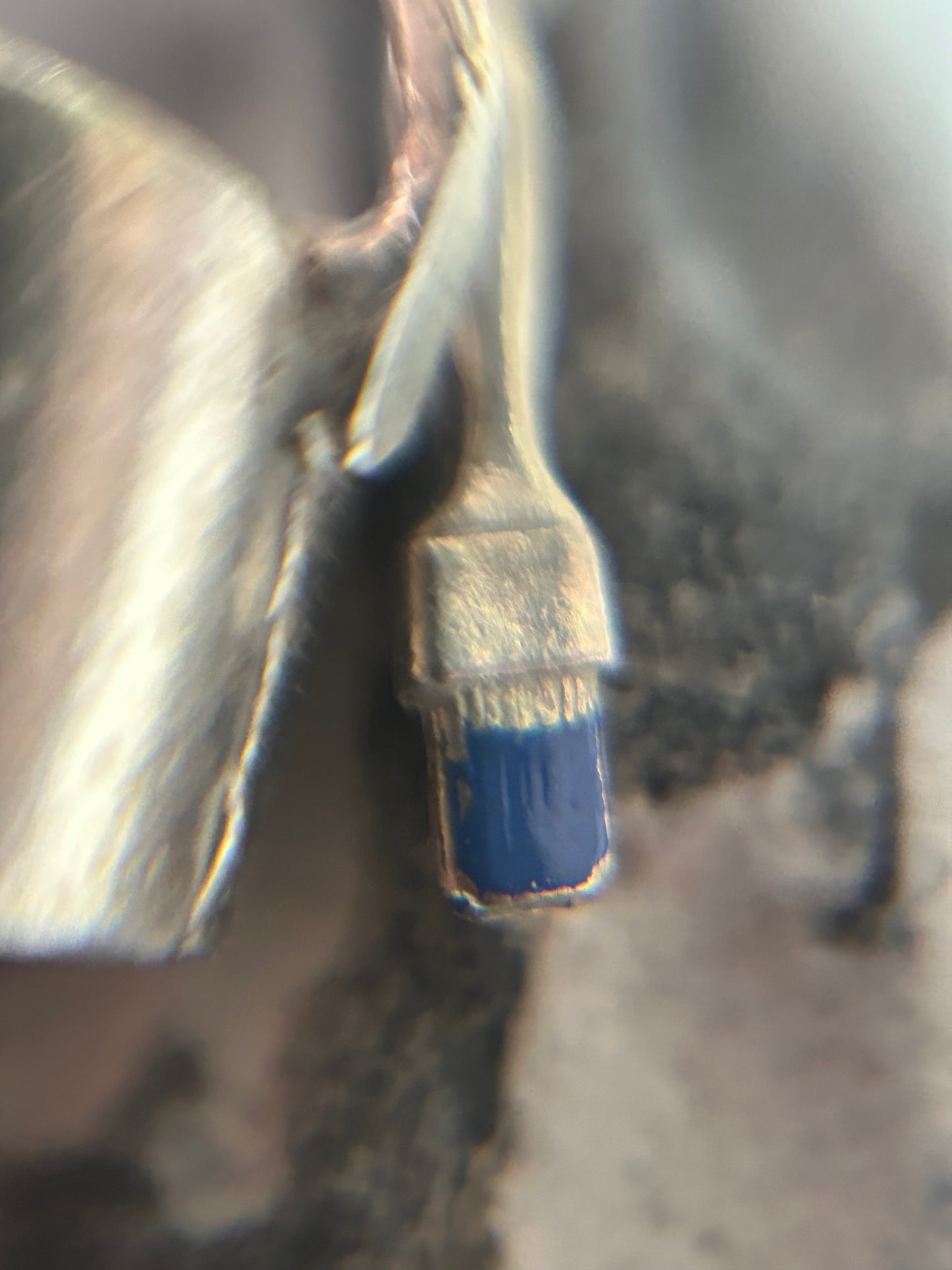 Pendant beautifully crafted in the shape of a painter’s paint pot and brush