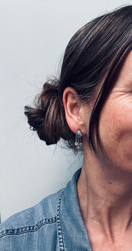 Elegant vintage sterling silver earrings