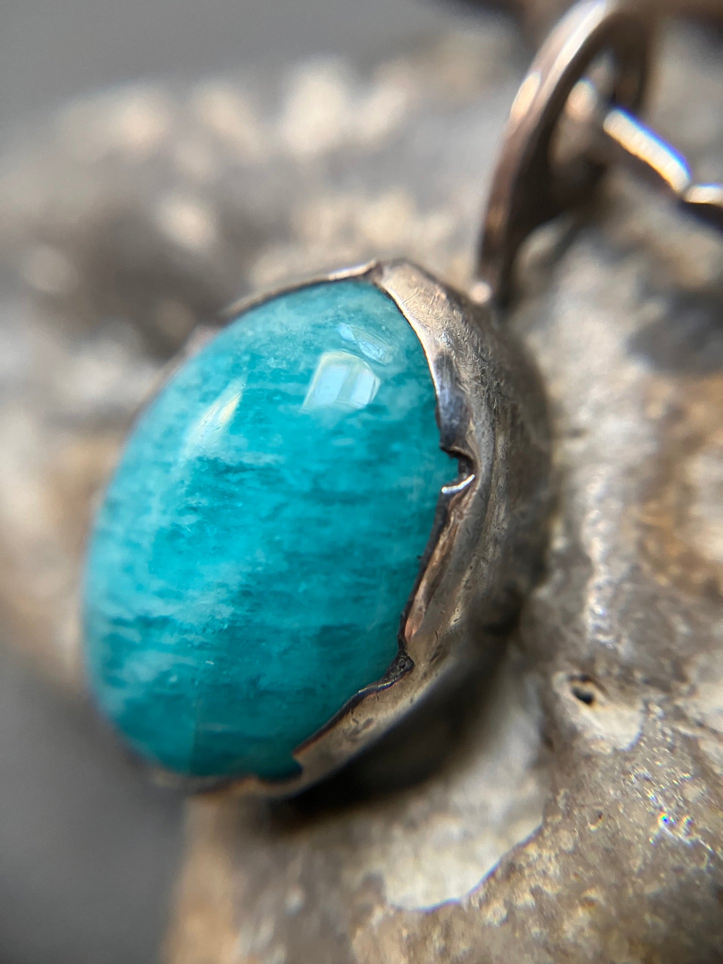 Artisan ‘one off’ handmade amazonite pendant