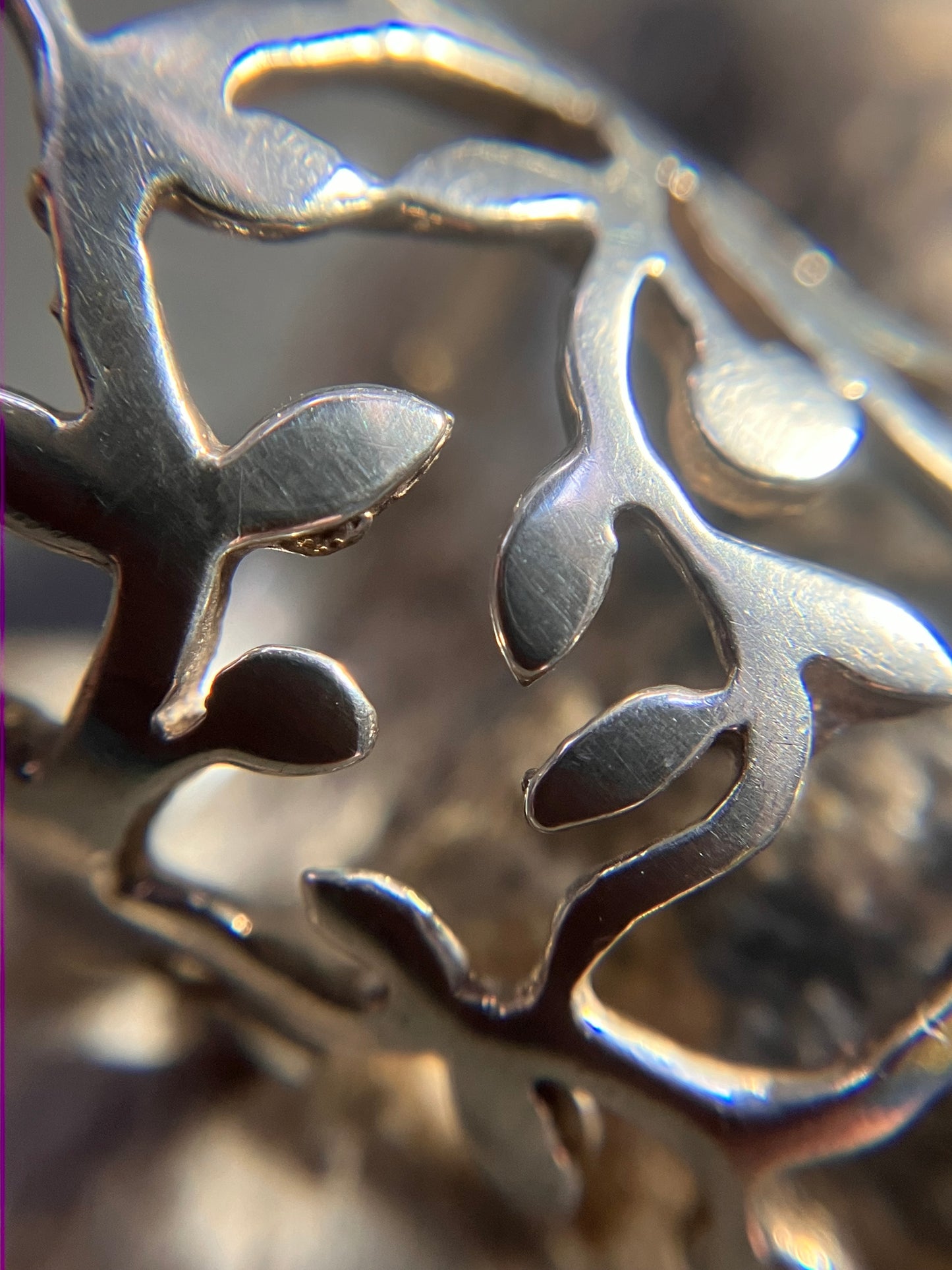 Vintage sterling silver leaf ring.