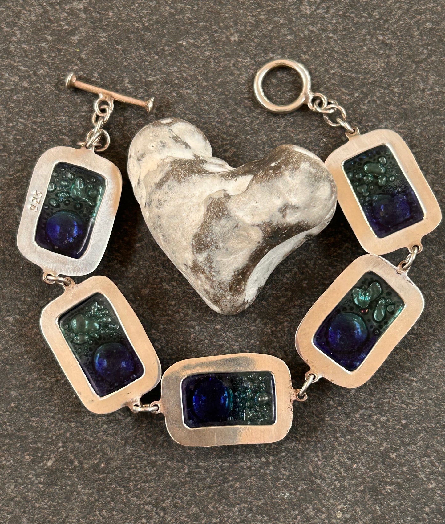 An absolutely fabulous vintage artisan glass bracelet.