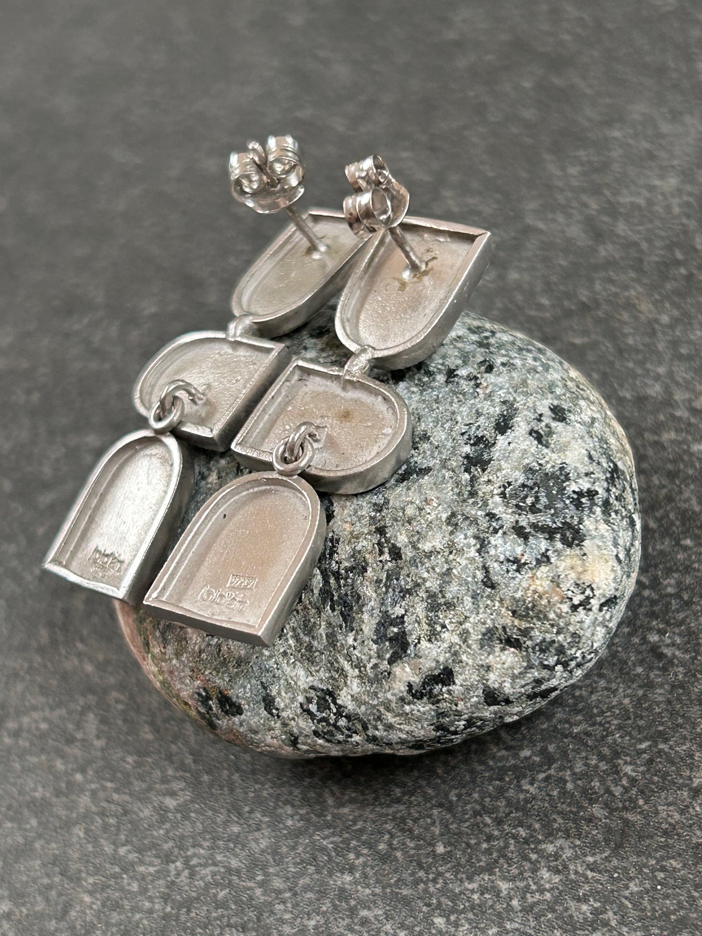 Vintage Sterling Silver & Enamel Earrings by Joid Art