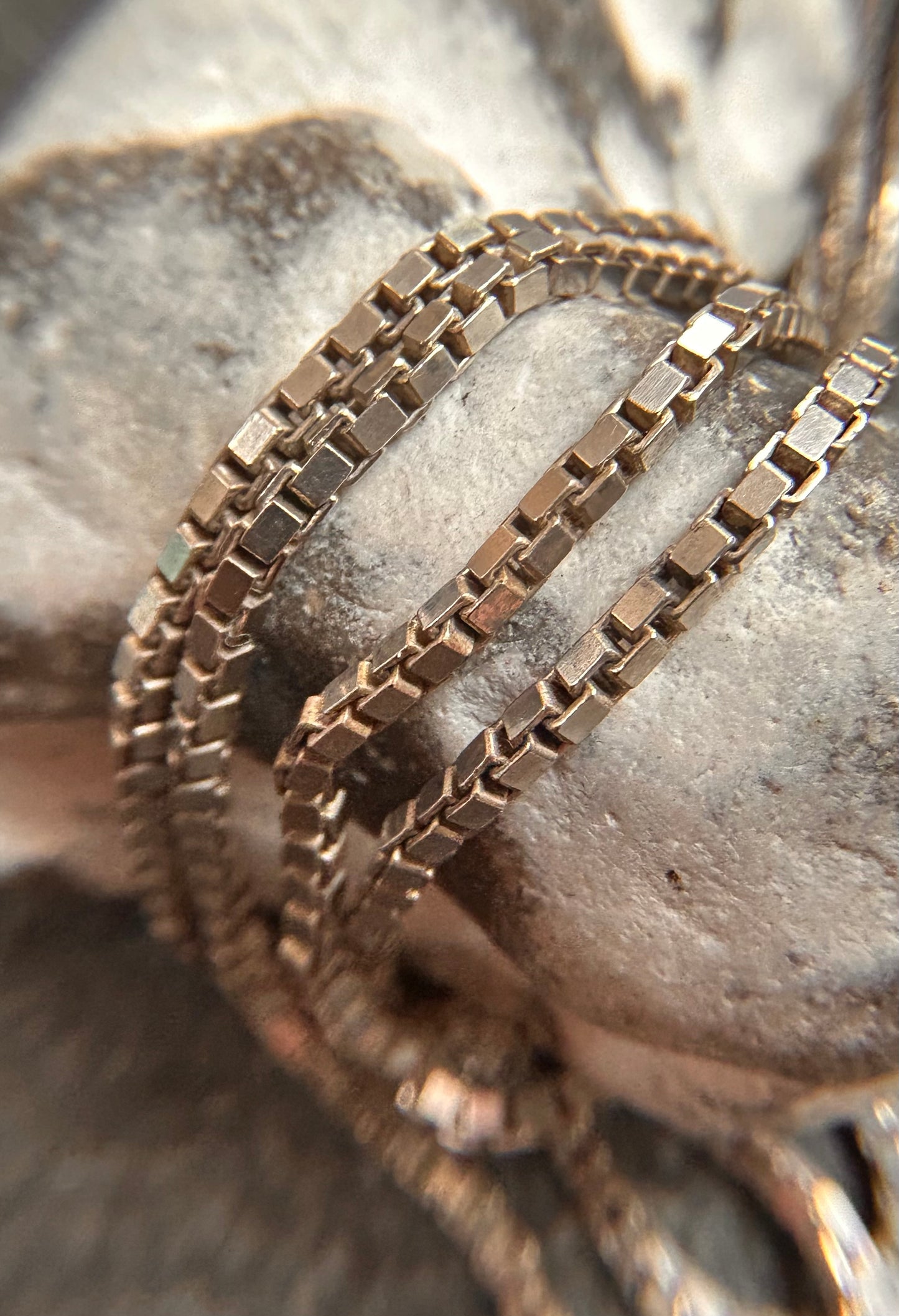 Lovely Vintage Sterling Silver Box Link Chain – 18.25" – 4.5g