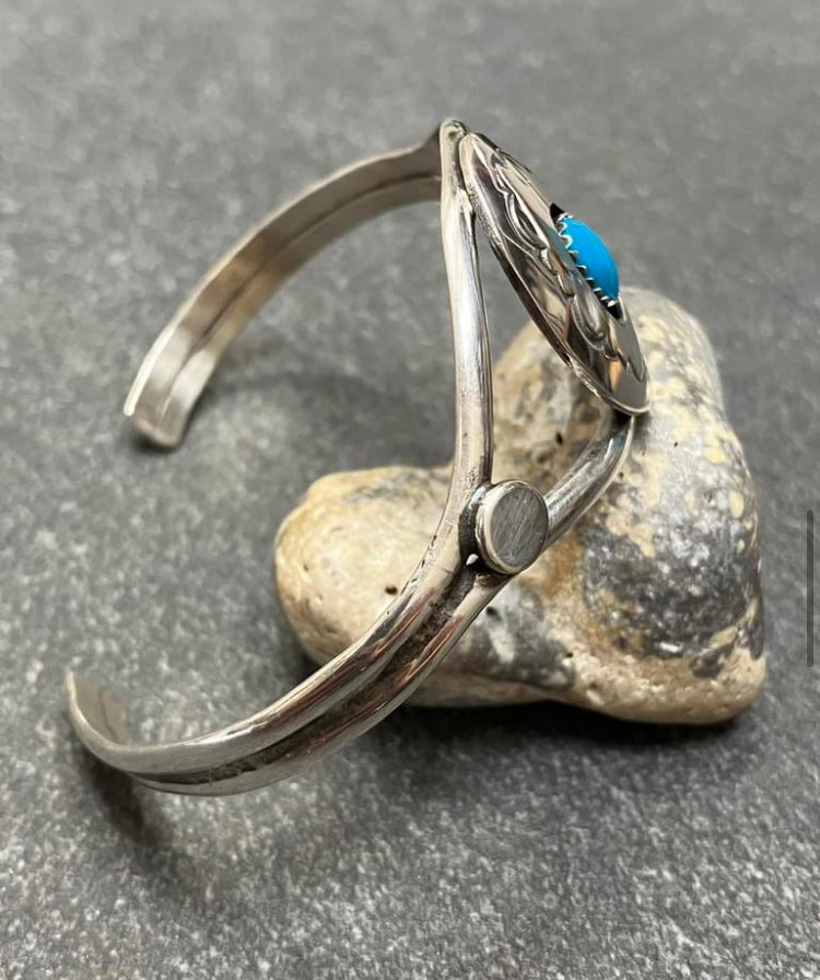 Vintage sterling silver Native American bangle.