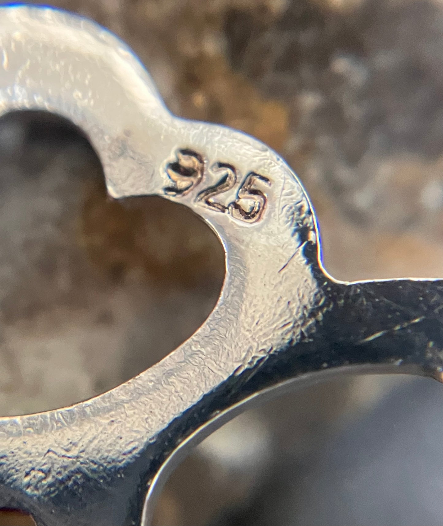 Vintage sterling silver heart bangle.