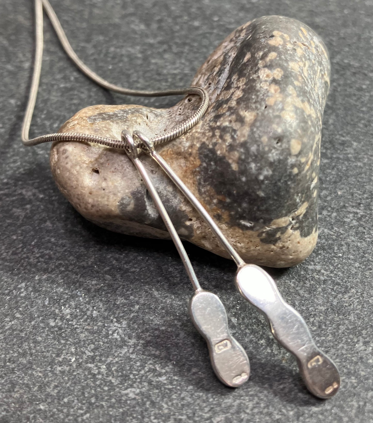 Vintage sterling silver earrings and necklace set.