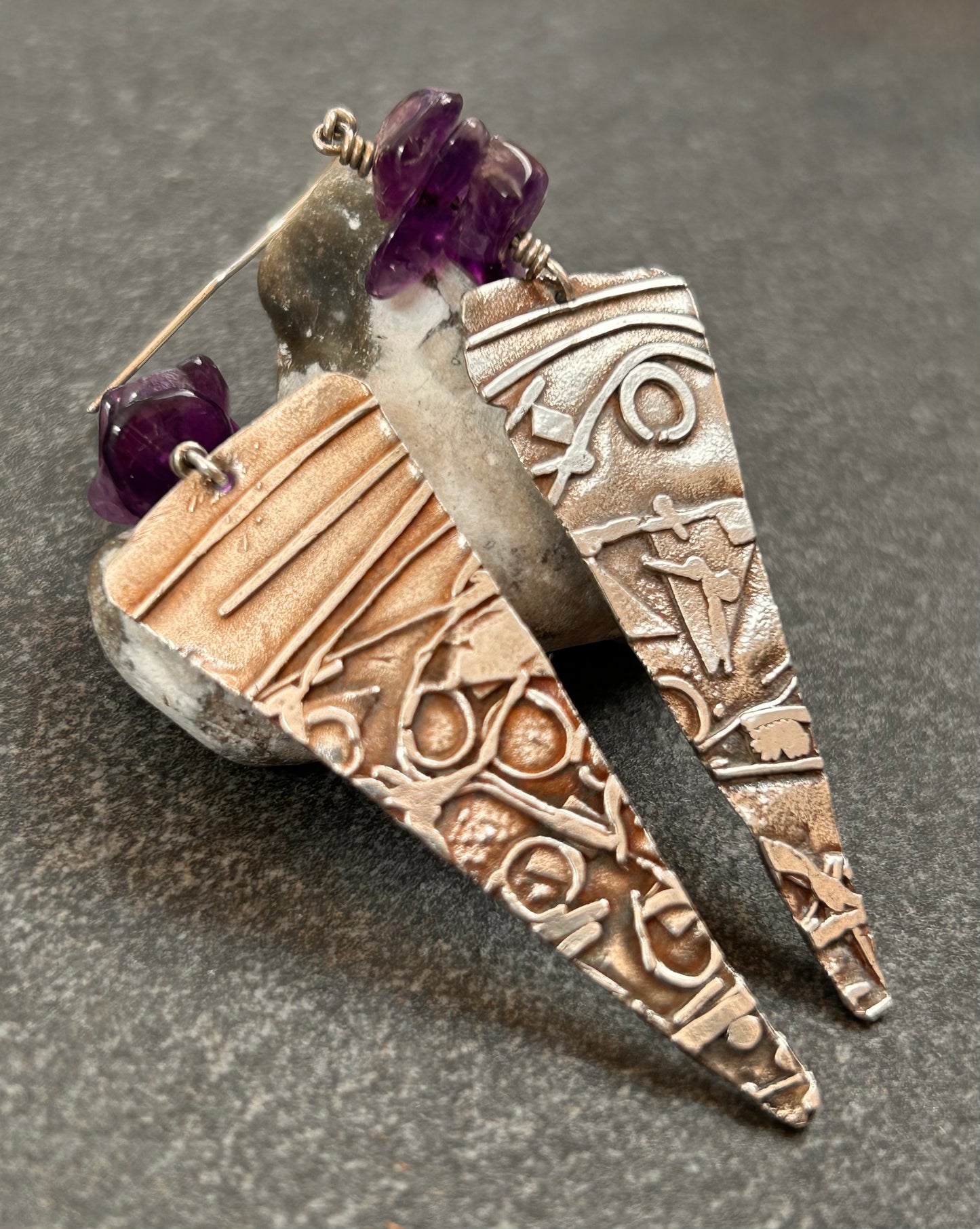 Absolutely unique and beautifully crafted vintage sterling silver artisan earrings