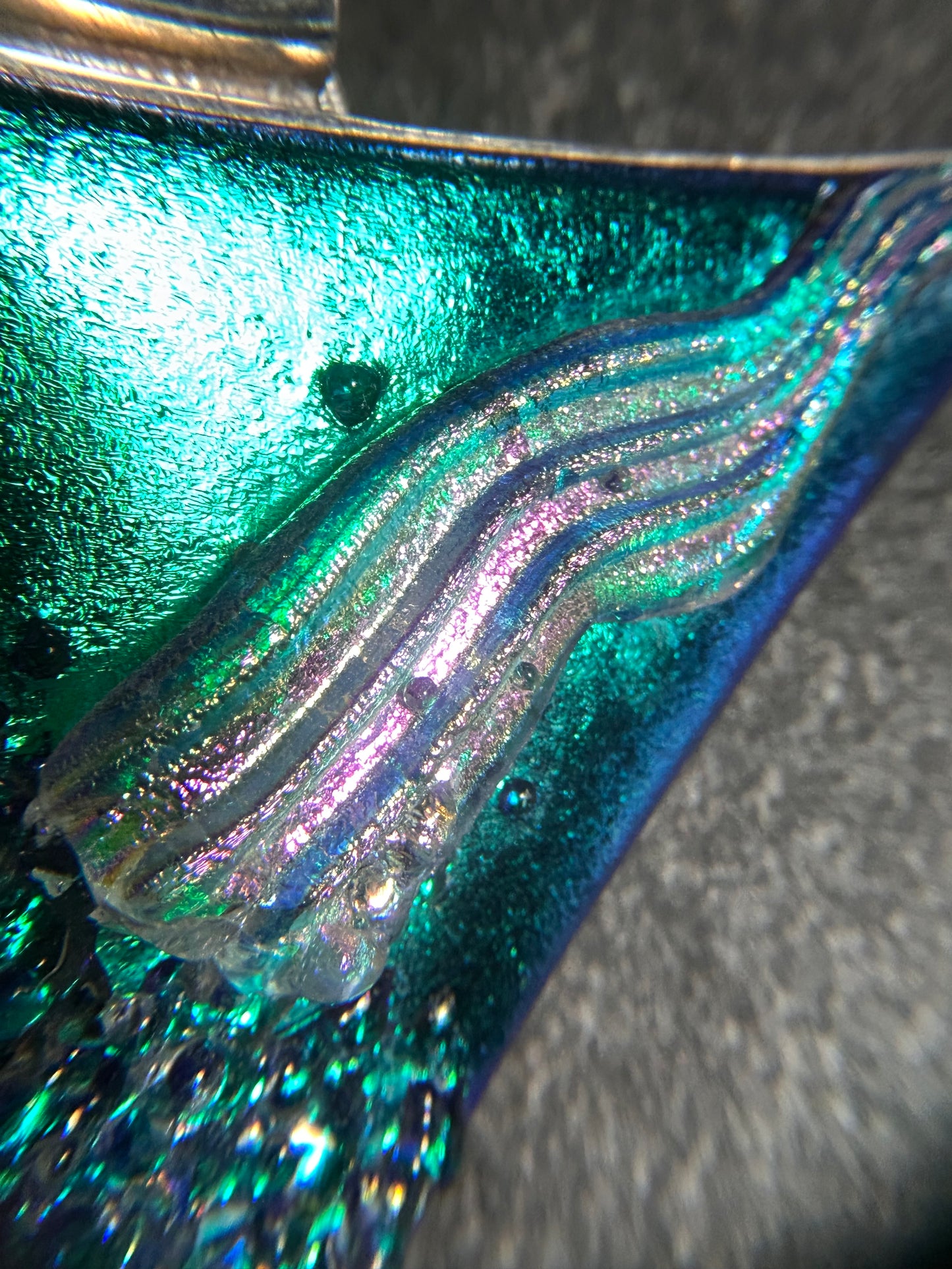 Luminous dichroic glass pendant