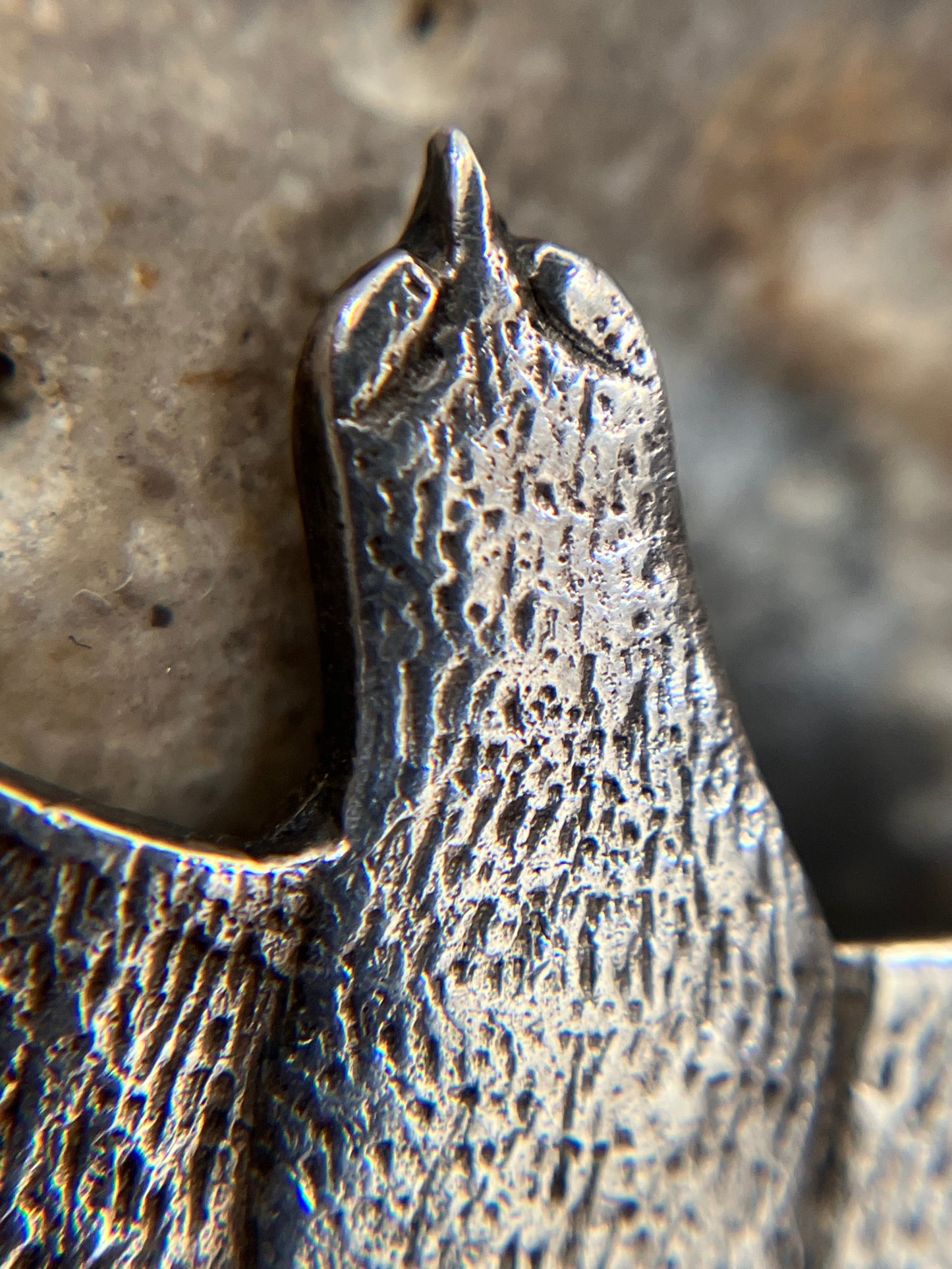 Vintage sterling silver Shetland pendant depicting an Arctic Tern in flight. 1973-4