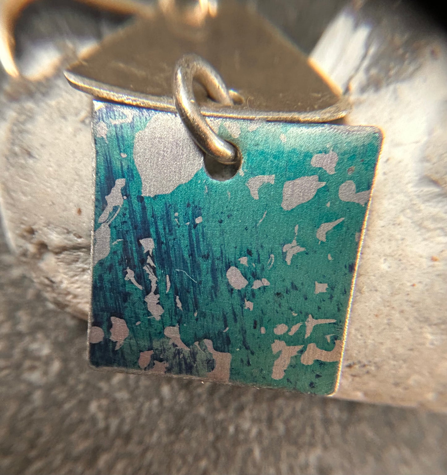 Marbled Aluminium Vintage Earrings