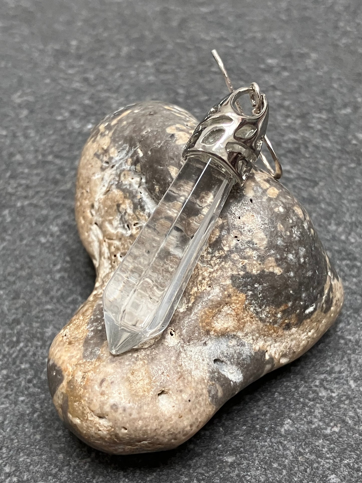 Vintage sterling silver and rock crystal earrings.