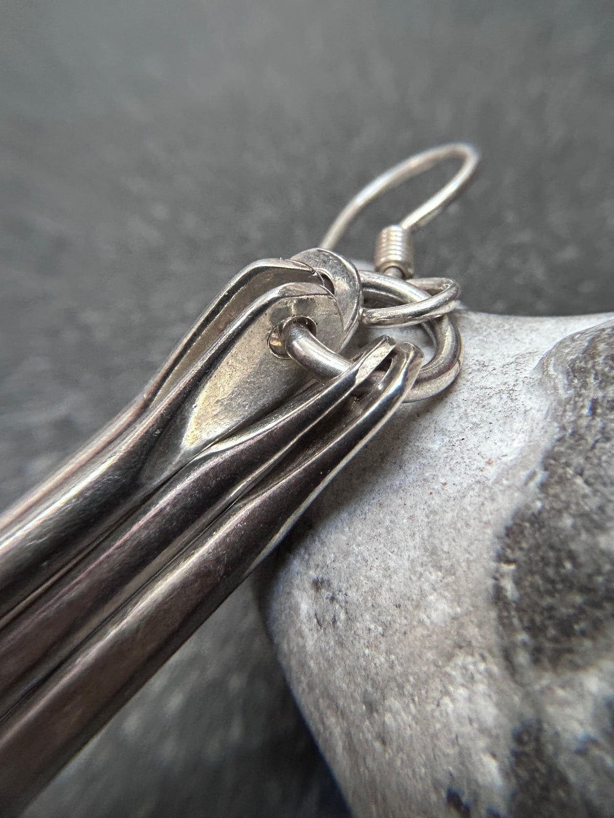 Mexican sterling silver earrings featuring slender bars.
