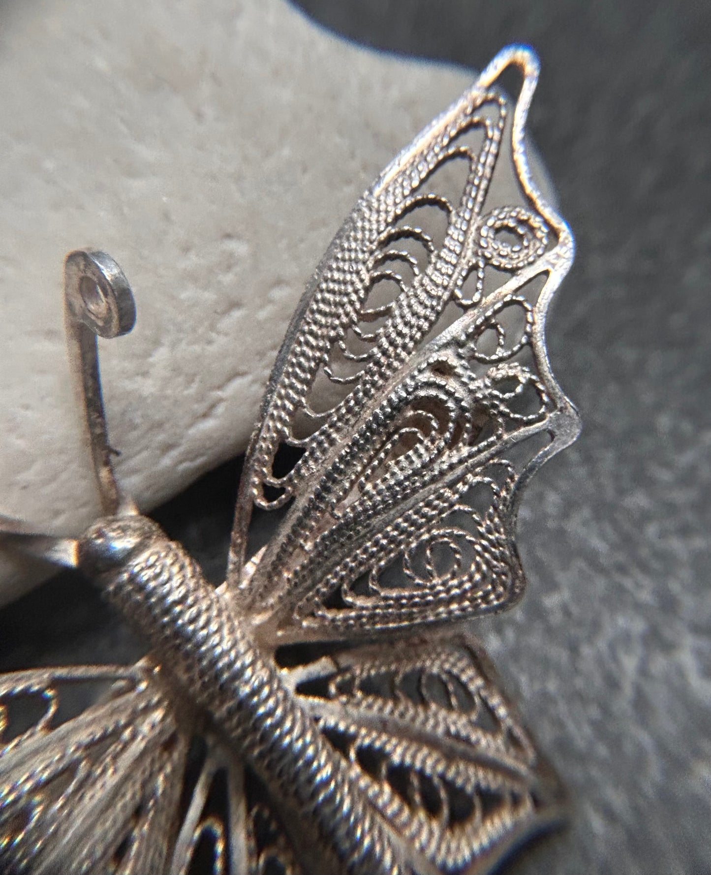 🦋 Vintage Sterling Silver Filigree Butterfly Brooch 🦋