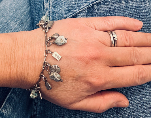 Vintage sterling silver charm bracelet