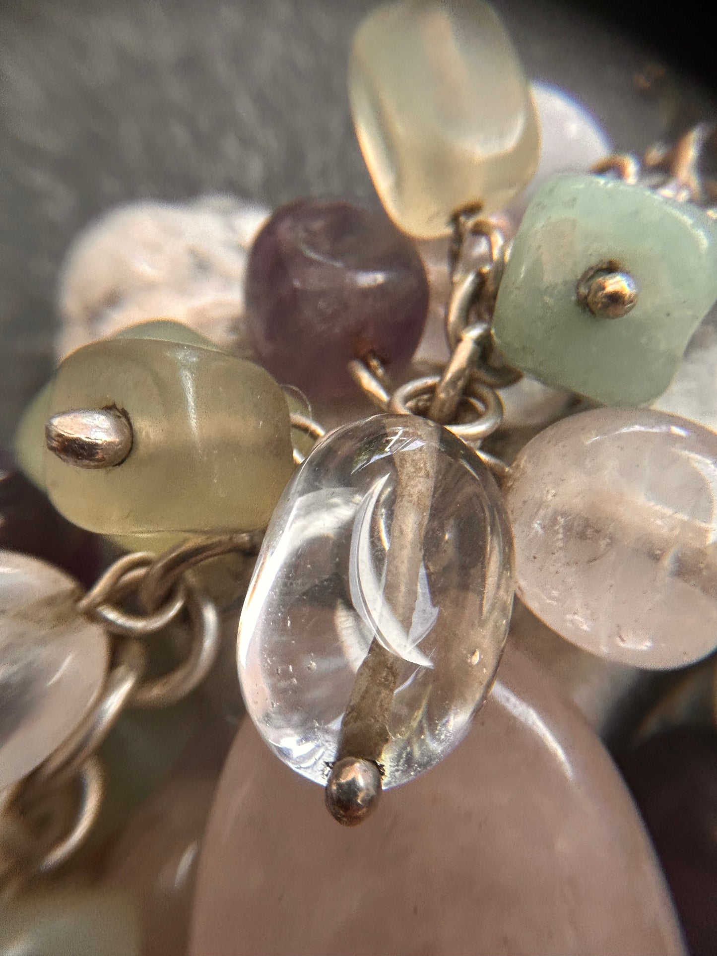 Unique vintage Multi-Gemstone and Sterling Silver Bracelet