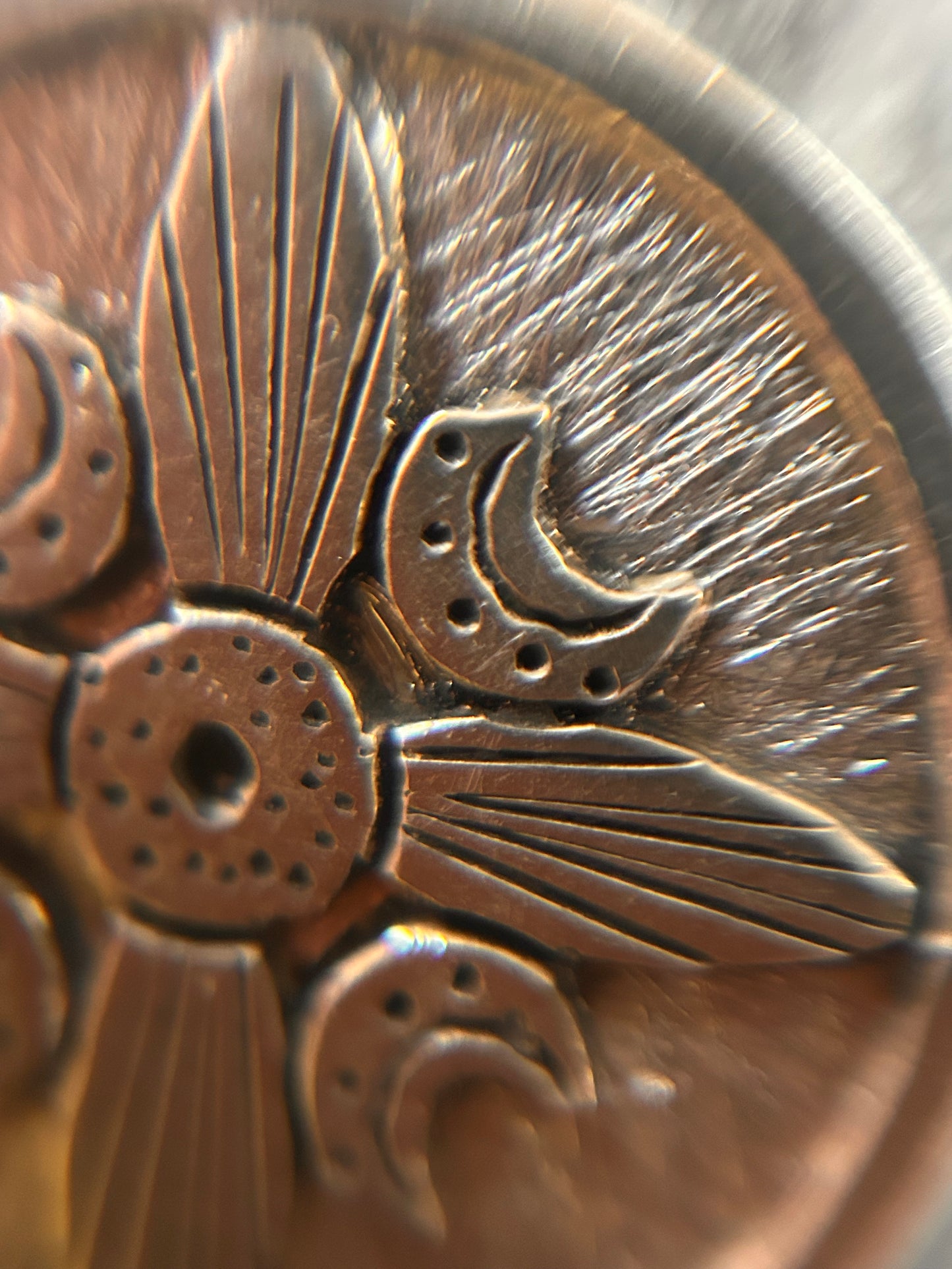A striking vintage sterling silver circular pendant