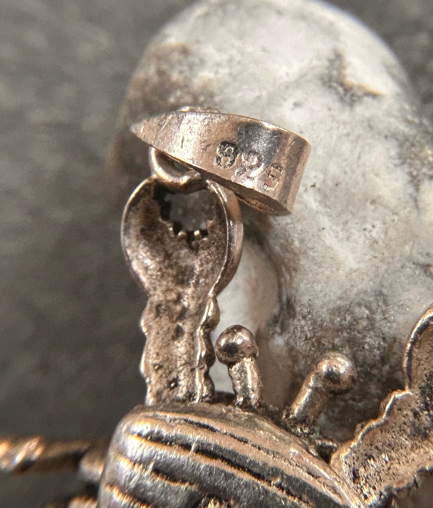 Vintage Articulated sterling silver Crab Pendant.