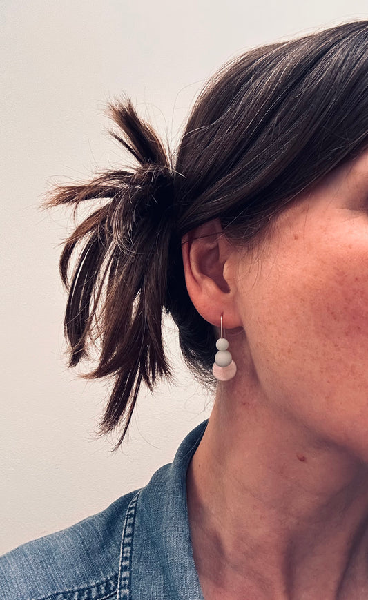 Elegant vintage artisan earrings crafted in sterling silver, inspired by the beauty of the moon phases.