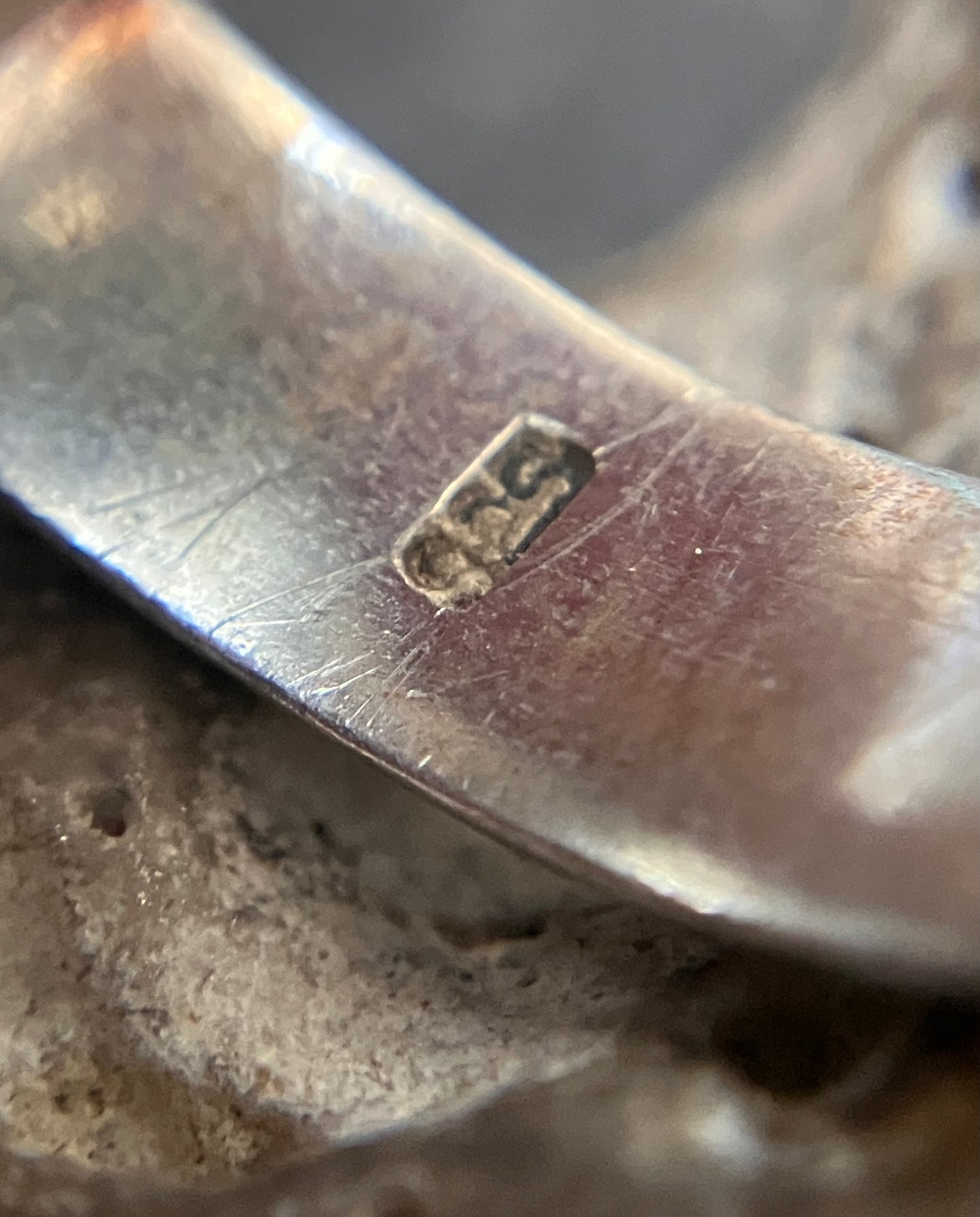 Artisan vintage ‘one off’ raw cut piece of aquamarine crystal ring.