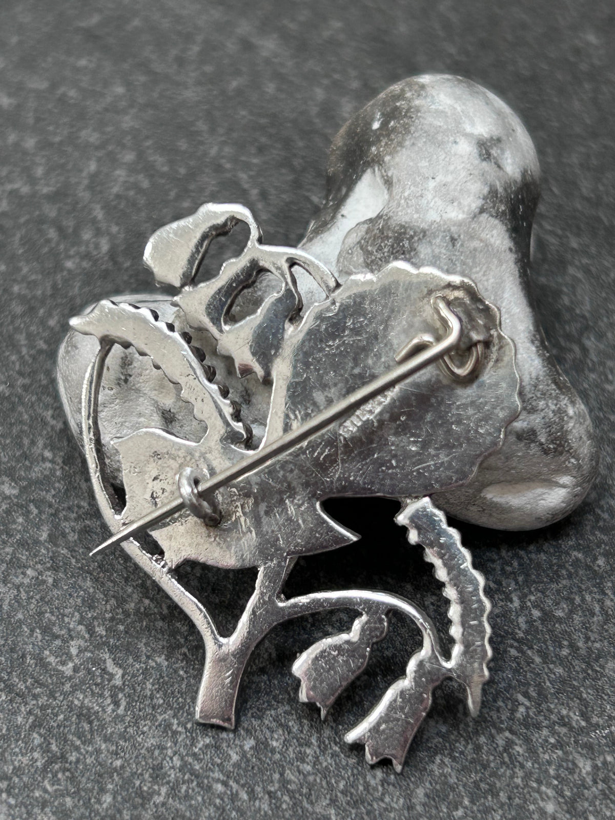 Beautiful Artisan Silver & Abalone Bird Brooch