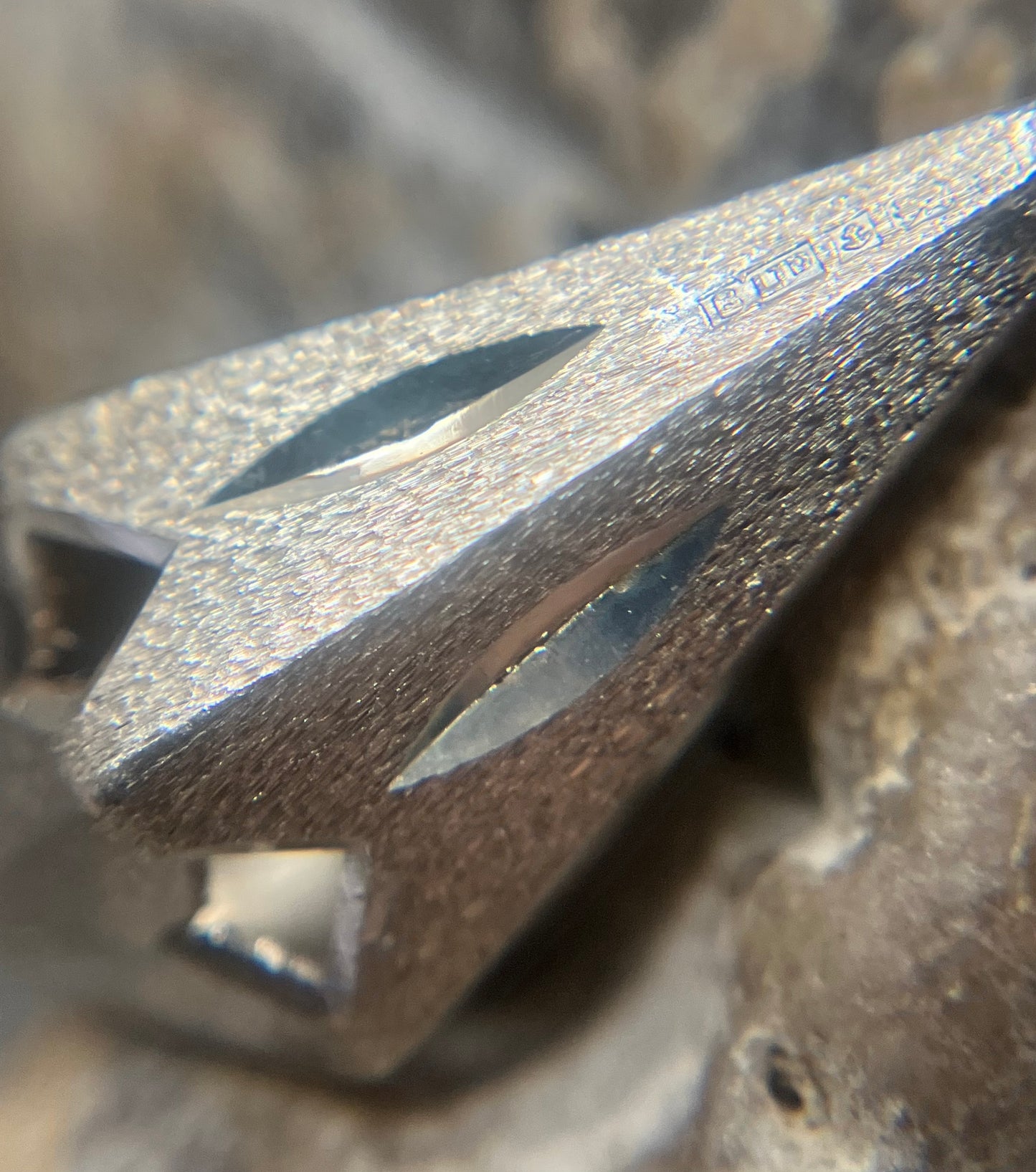 Vintage sterling silver 3D earrings. 1982