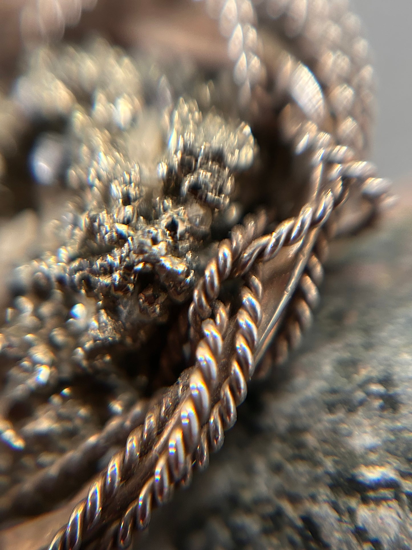 Striking vintage sterling silver ring with stunning pyrite (fool’s gold)