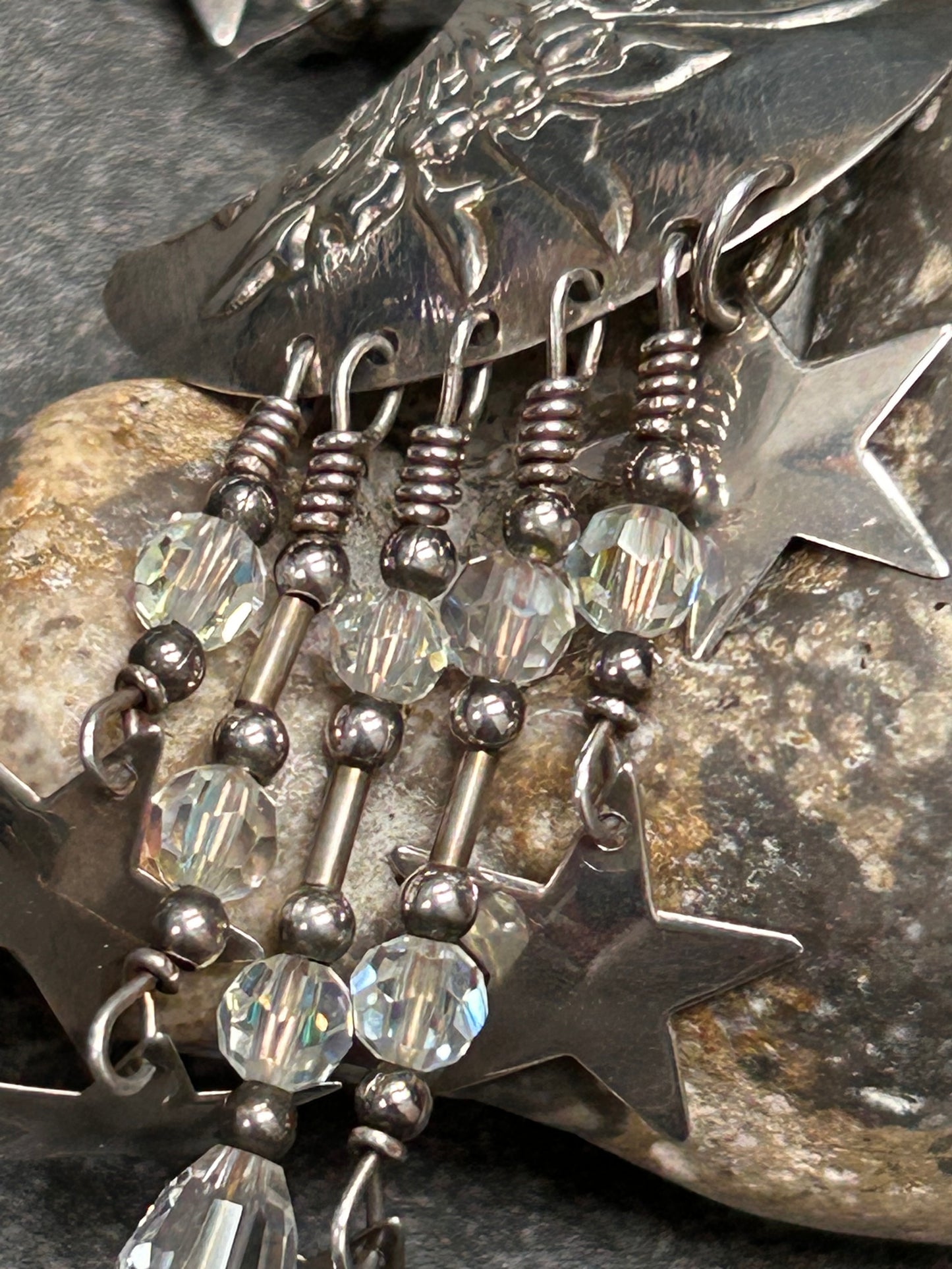 Fantastic Sterling silver Vintage Celestial Earrings by Tabra – Circa 1980s