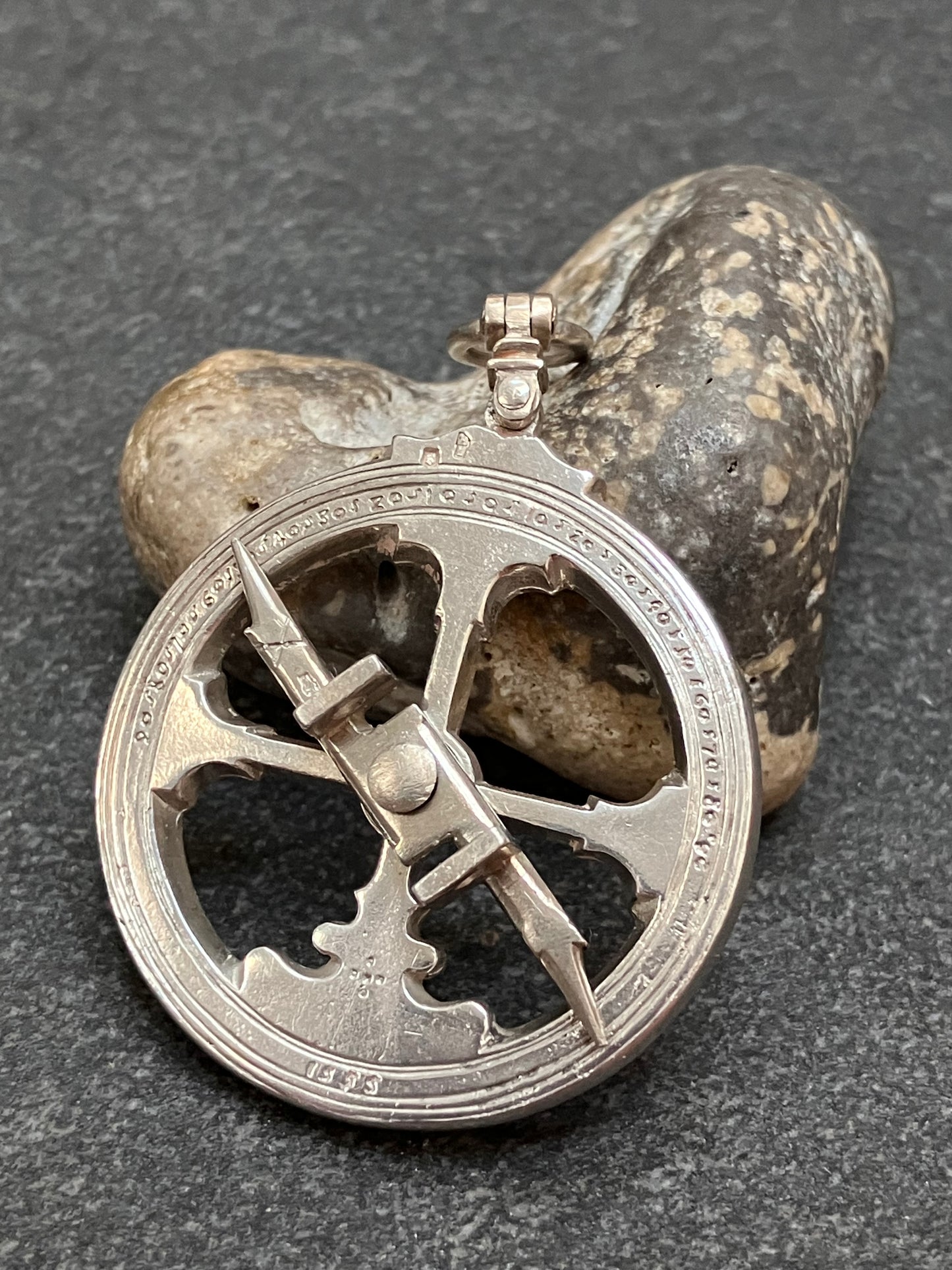 Vintage sterling silver astrolabe pendant.