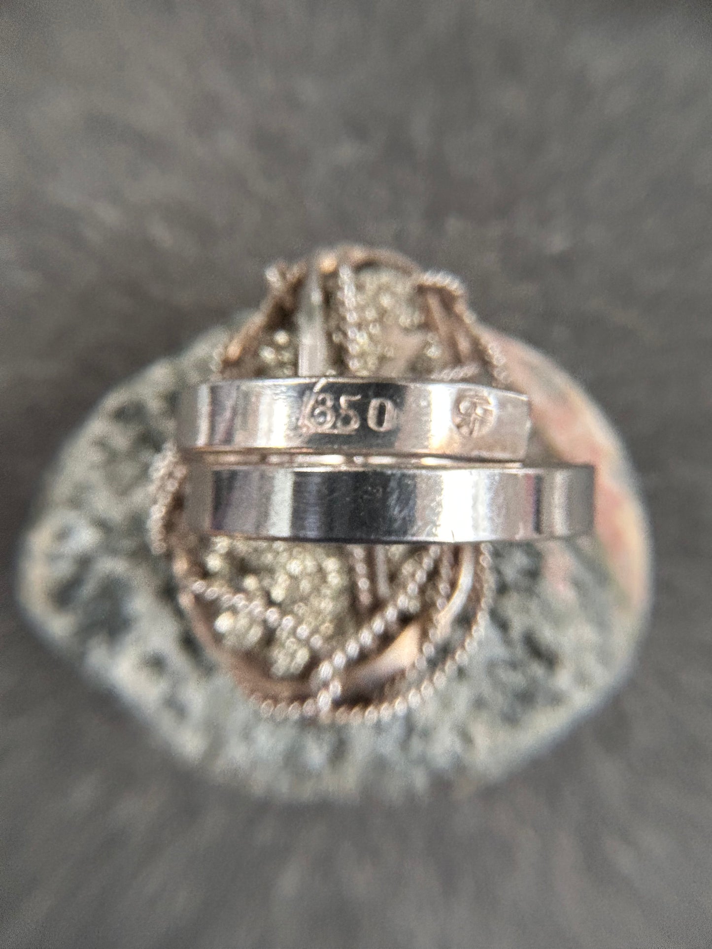 Striking vintage sterling silver ring with stunning pyrite (fool’s gold)