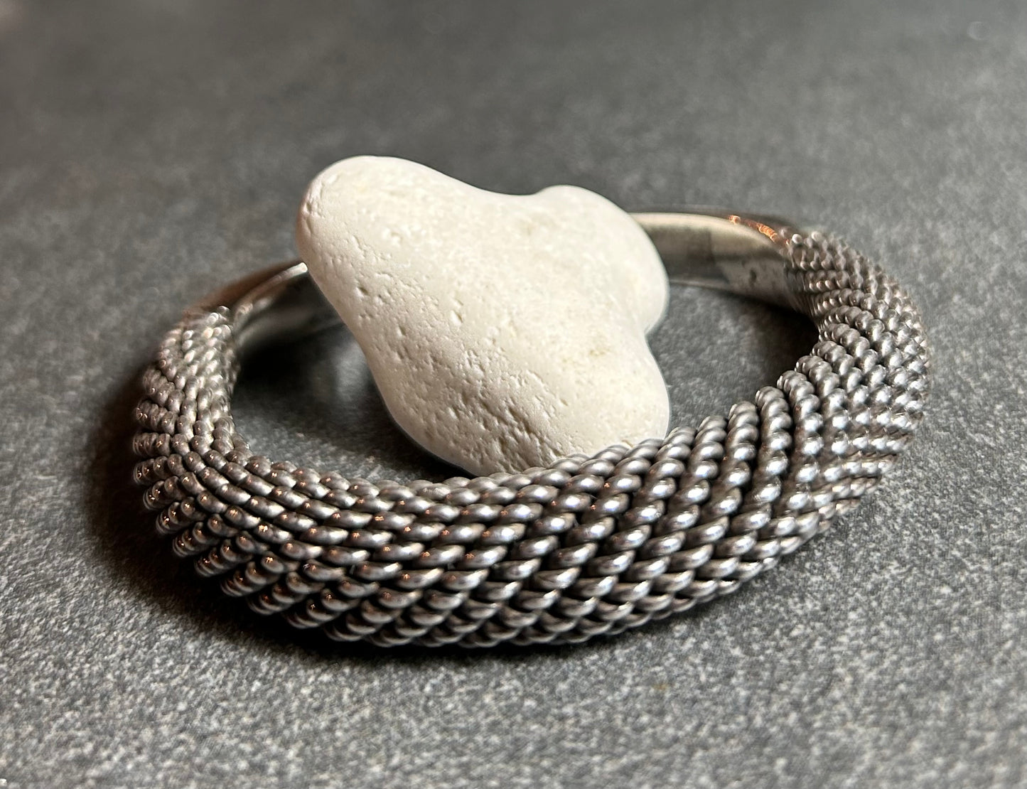 Exceptional twisted vintage sterling silver bracelet