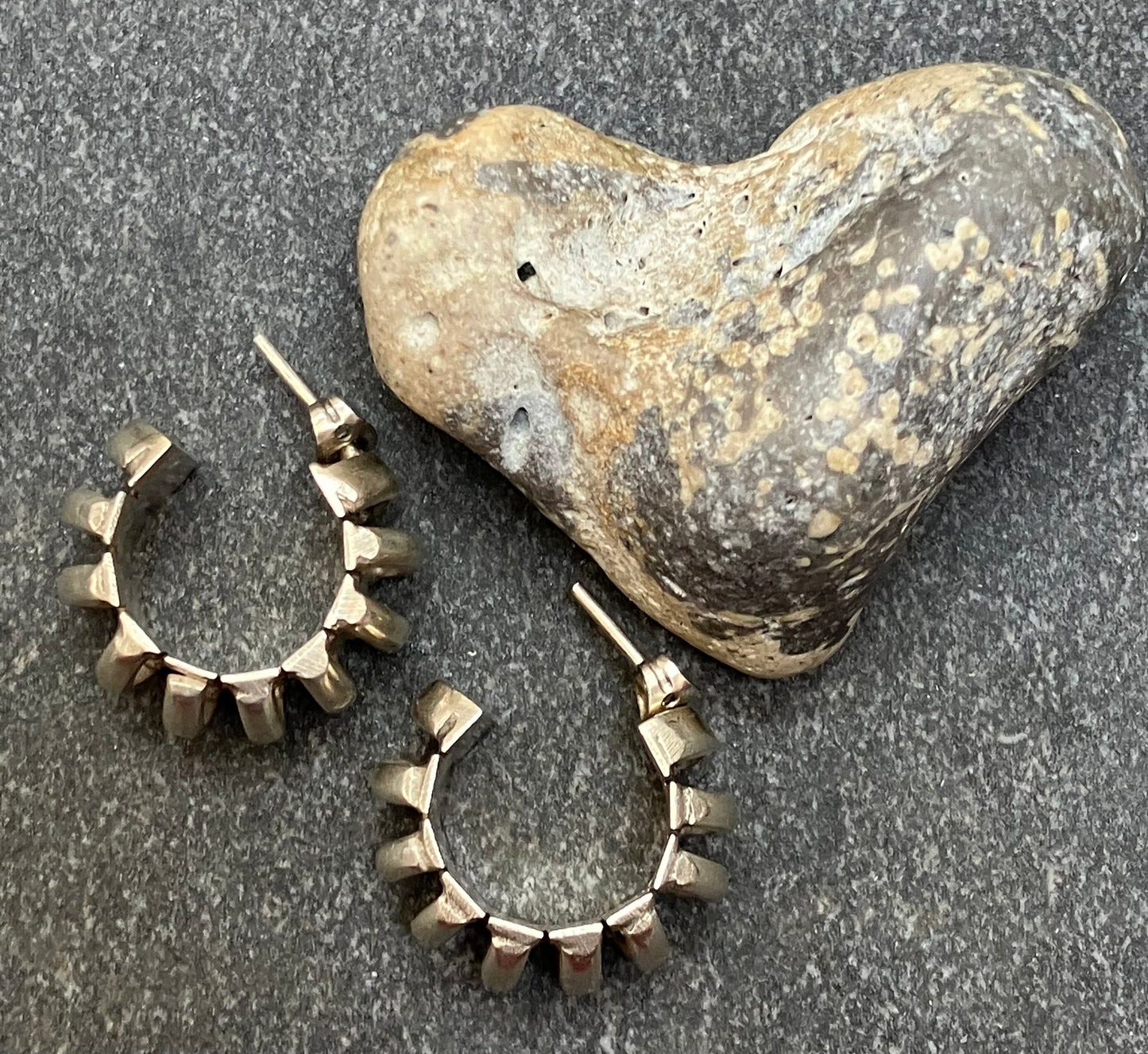 Absolutely fantastic vintage 3D Mexican sterling silver hoops.