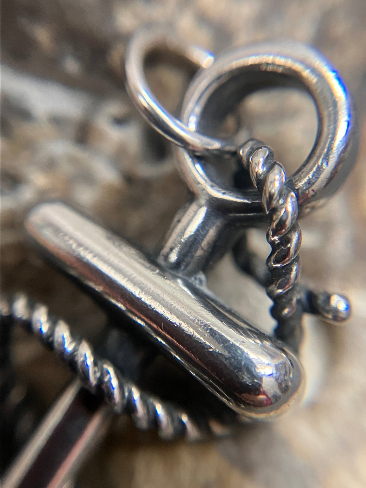 Really lovely vintage sterling silver detailed anchor and rope pendant.