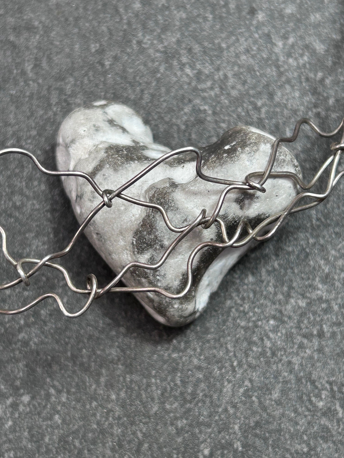 One-of-a-Kind Sculptural Sterling Silver & Ferruginous Quartz Necklace.