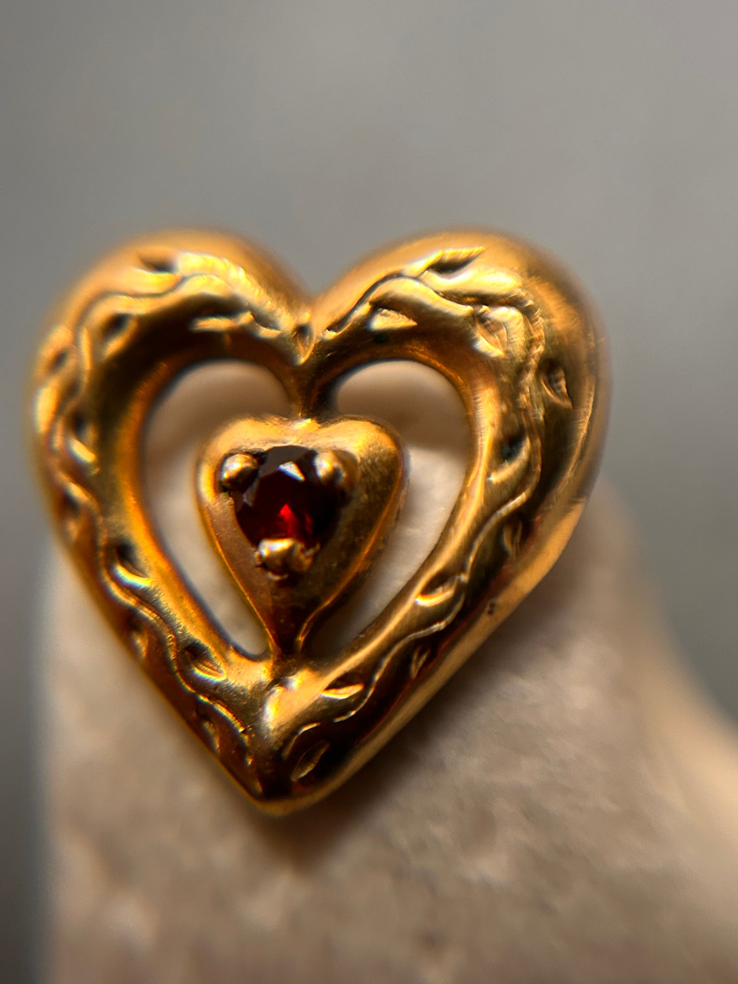 Beautiful vintage sterling silver with warm gold vermeil finish slider hearts - £35 each