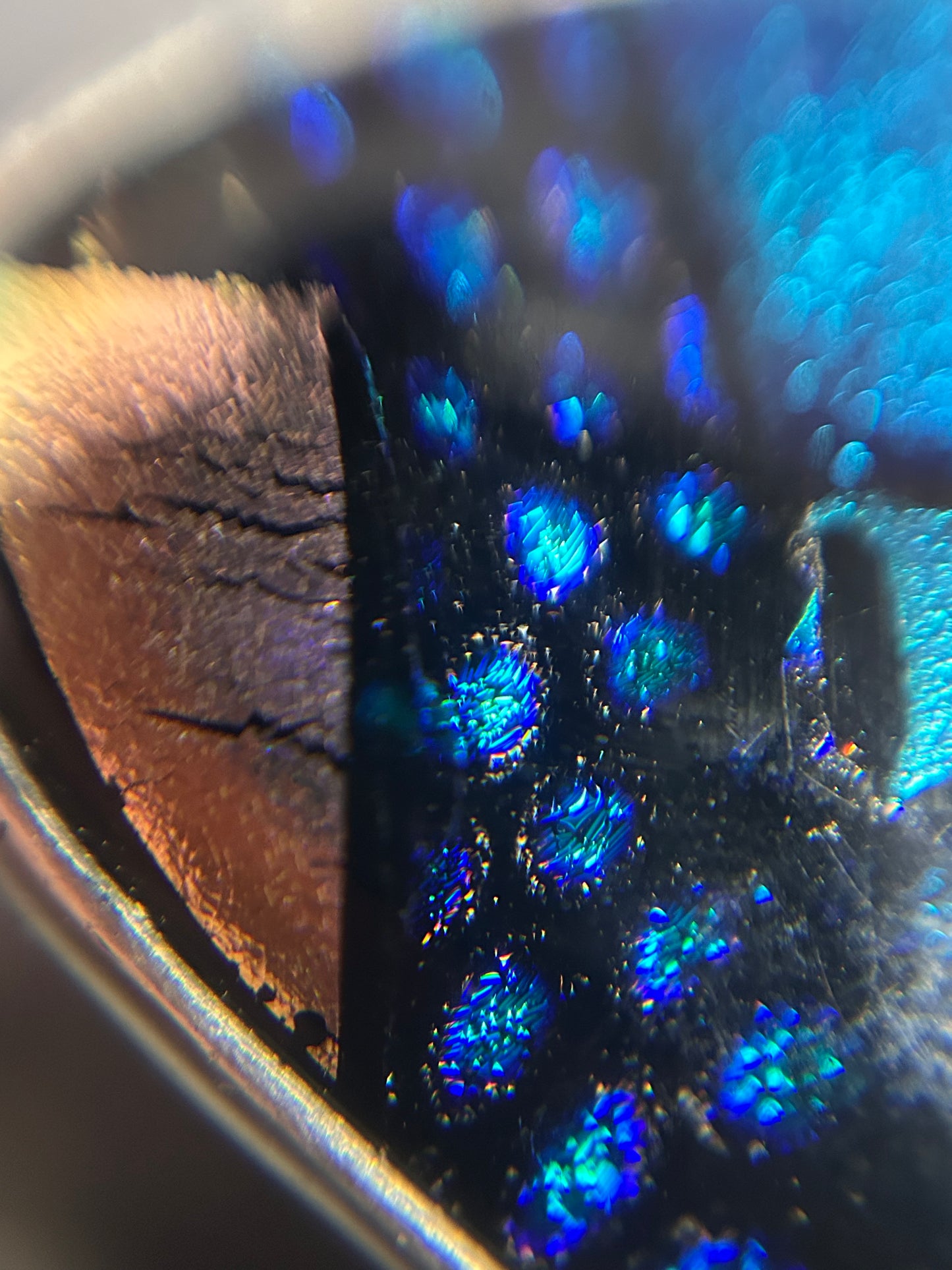 Dramatic dichroic glass cocktail ring