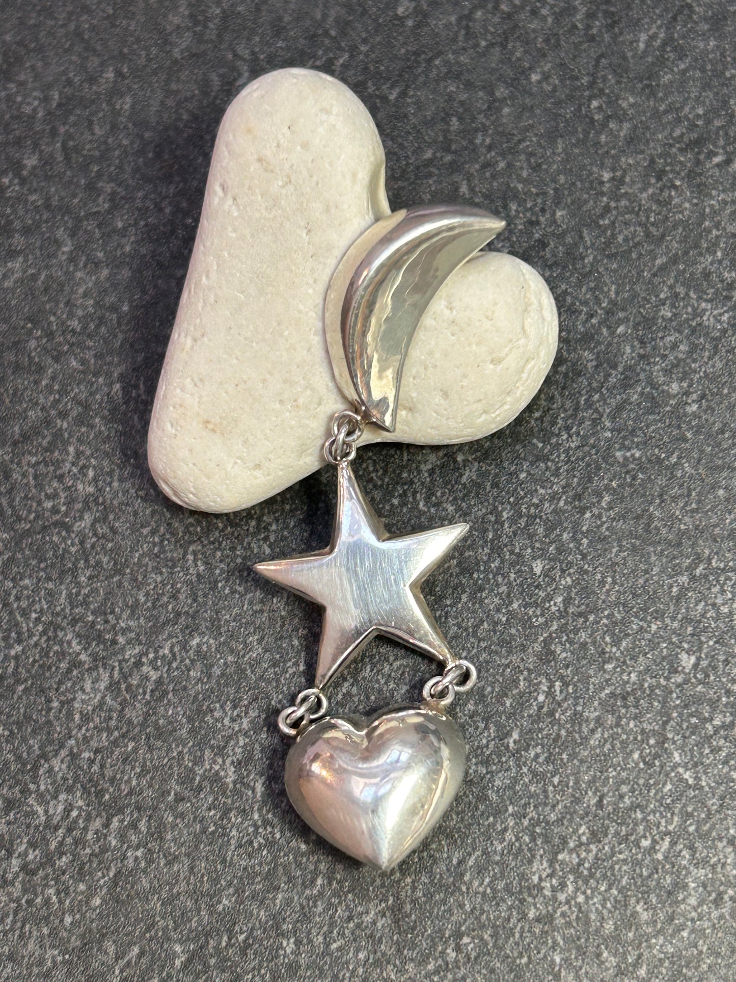 Vintage Sterling Silver Statement Drop Earrings