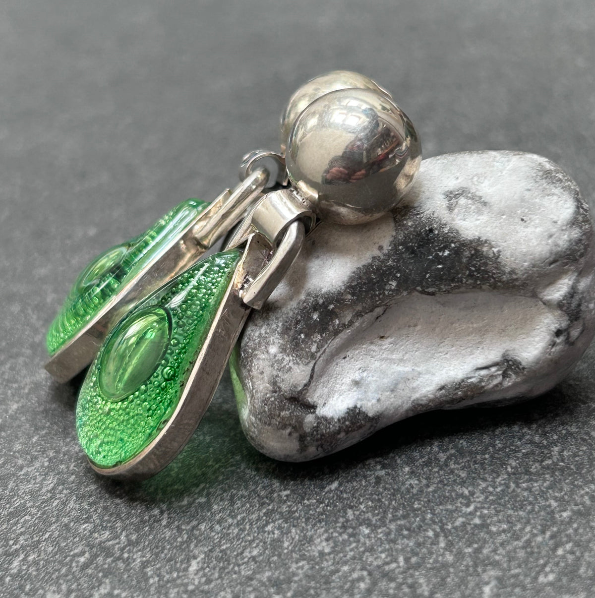 Artisan Hand-Blown Glass & Sterling Silver Earrings