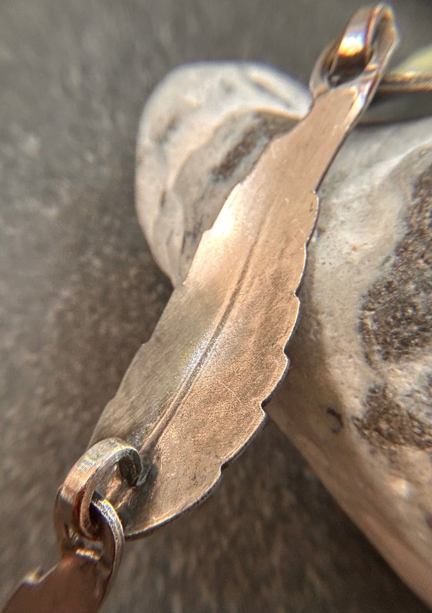 Vintage sterling silver feather — or perhaps leaf — bracelet, depending on your interpretation!
