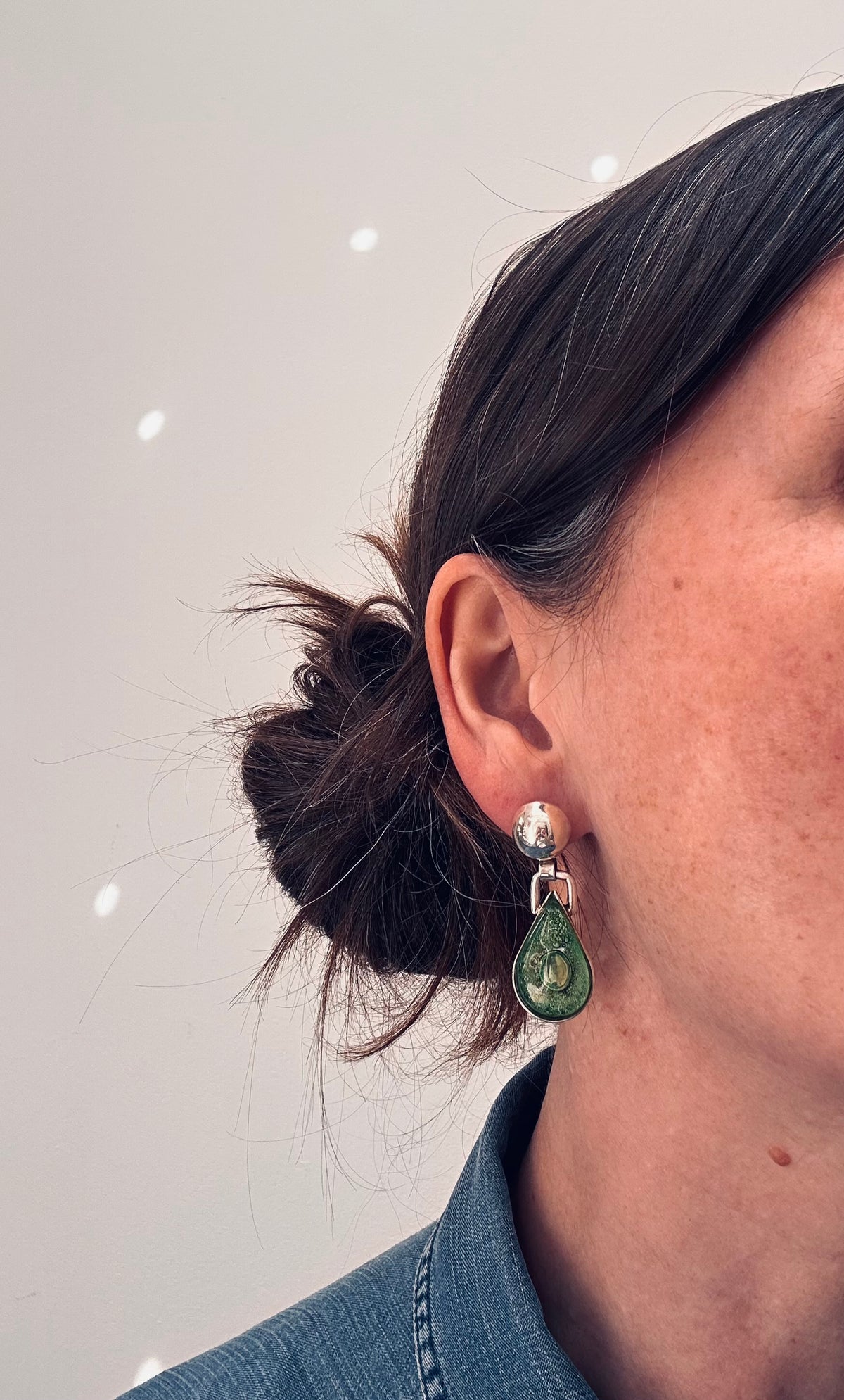 Artisan Hand-Blown Glass & Sterling Silver Earrings