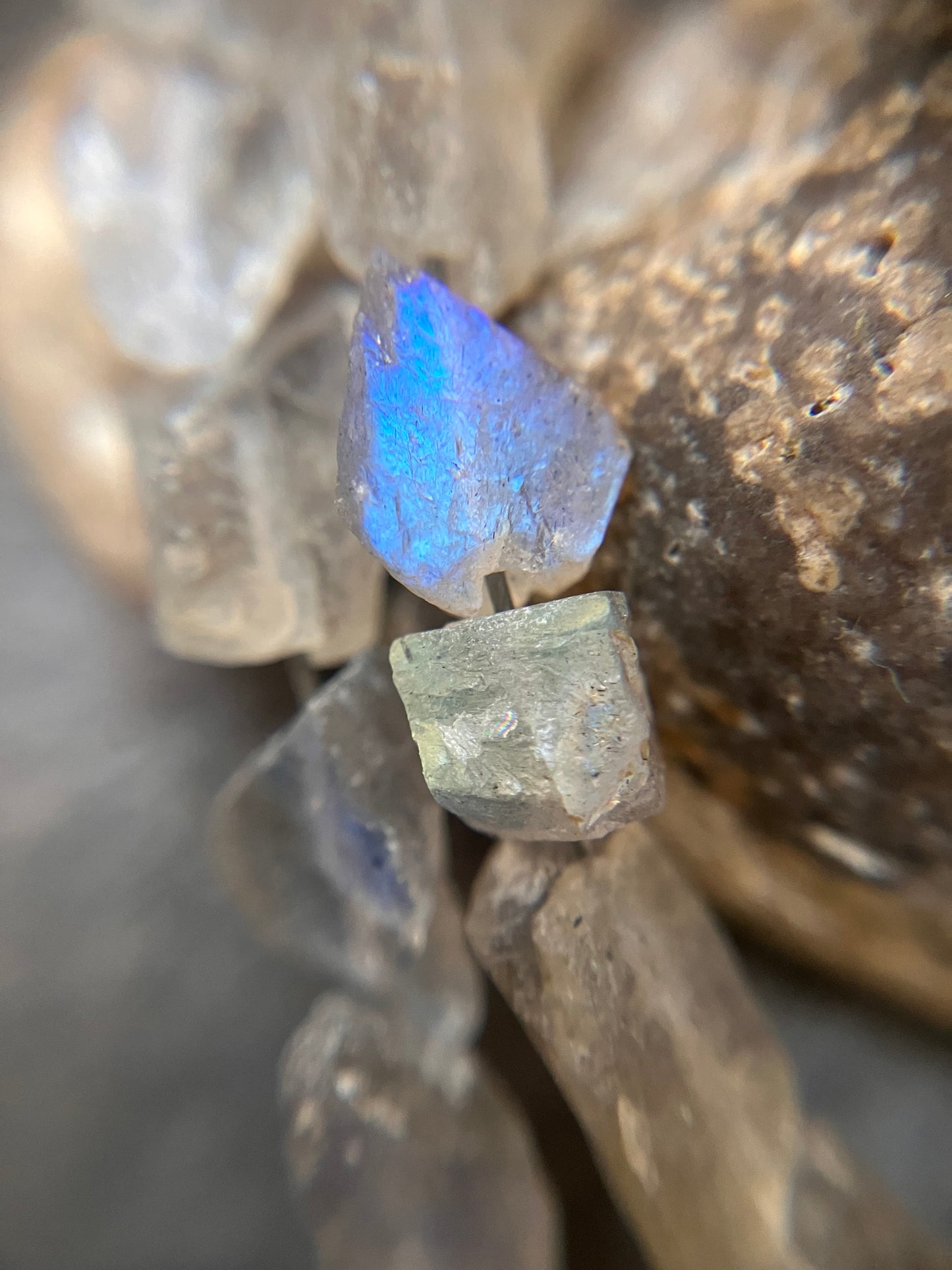 One off vintage ‘artisan made’ sterling silver and labradorite necklace