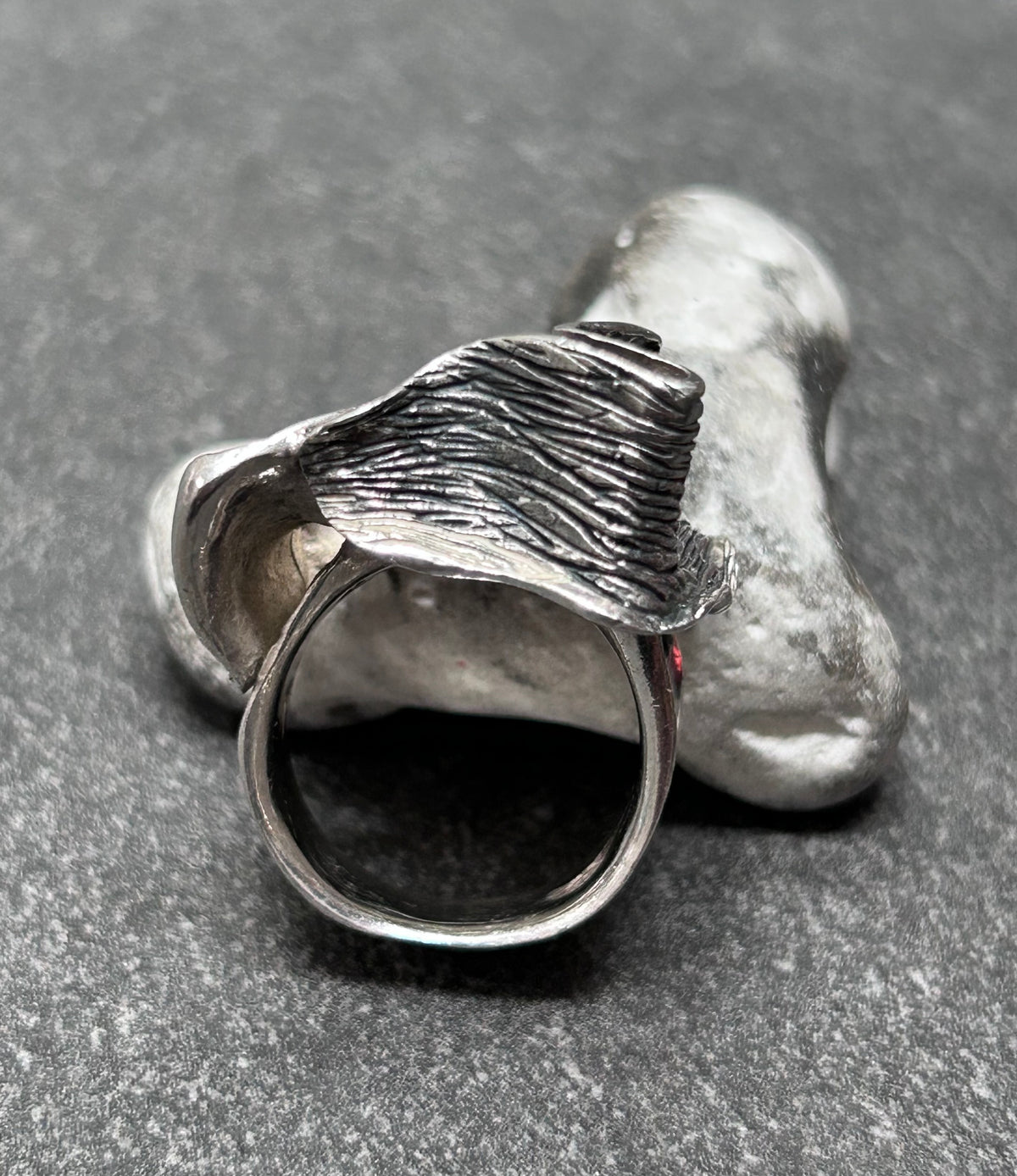 Wonderfully distinctive, sculptural vintage sterling ring.