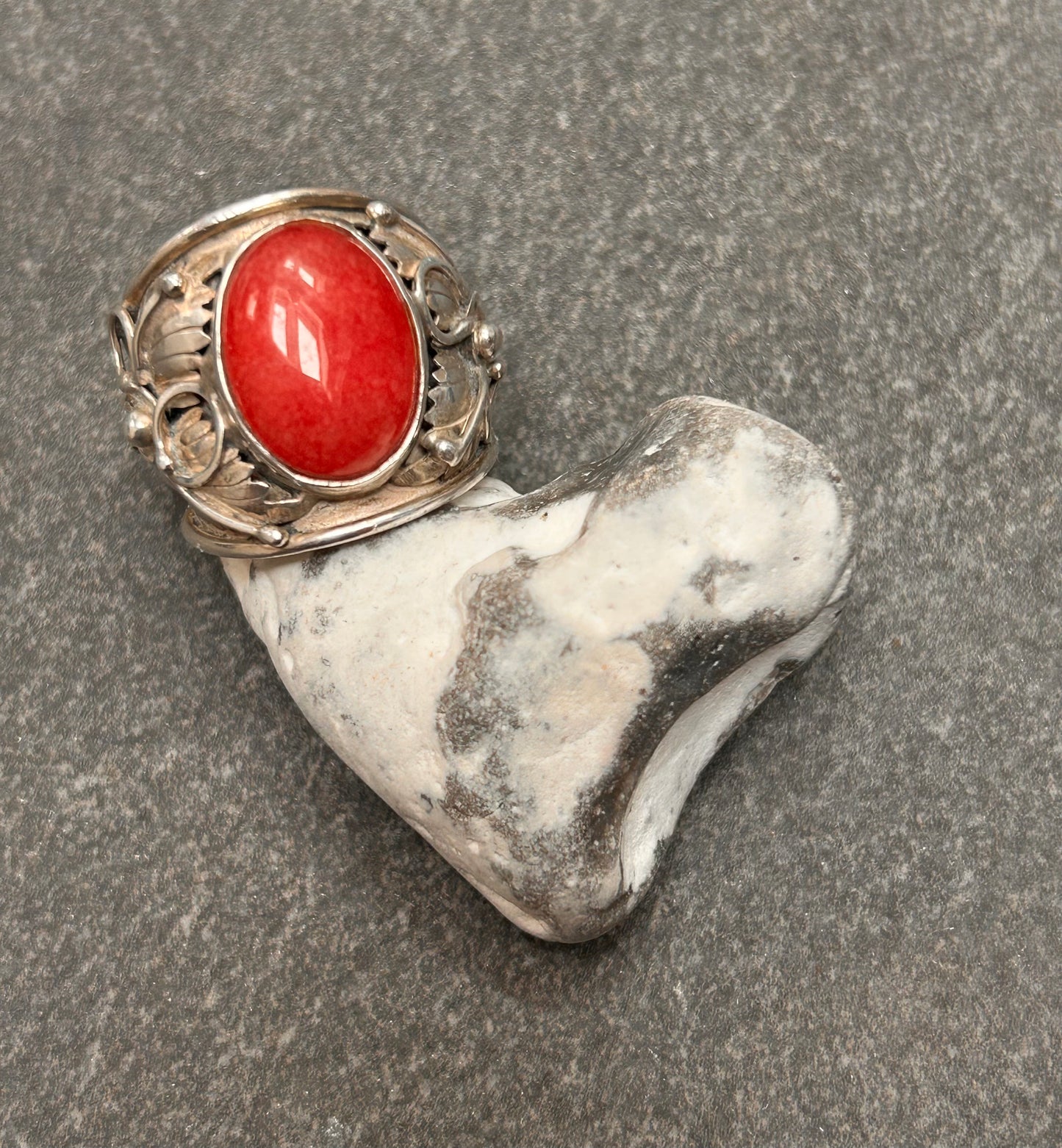 Statement Vintage Rhodochrosite Ring