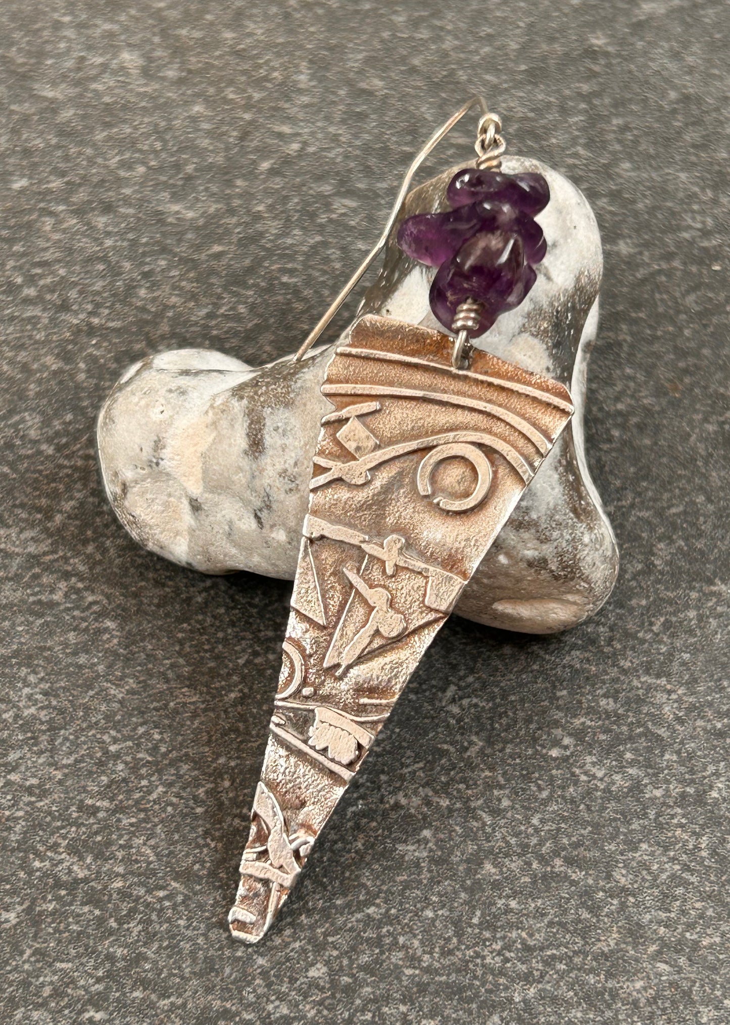Absolutely unique and beautifully crafted vintage sterling silver artisan earrings