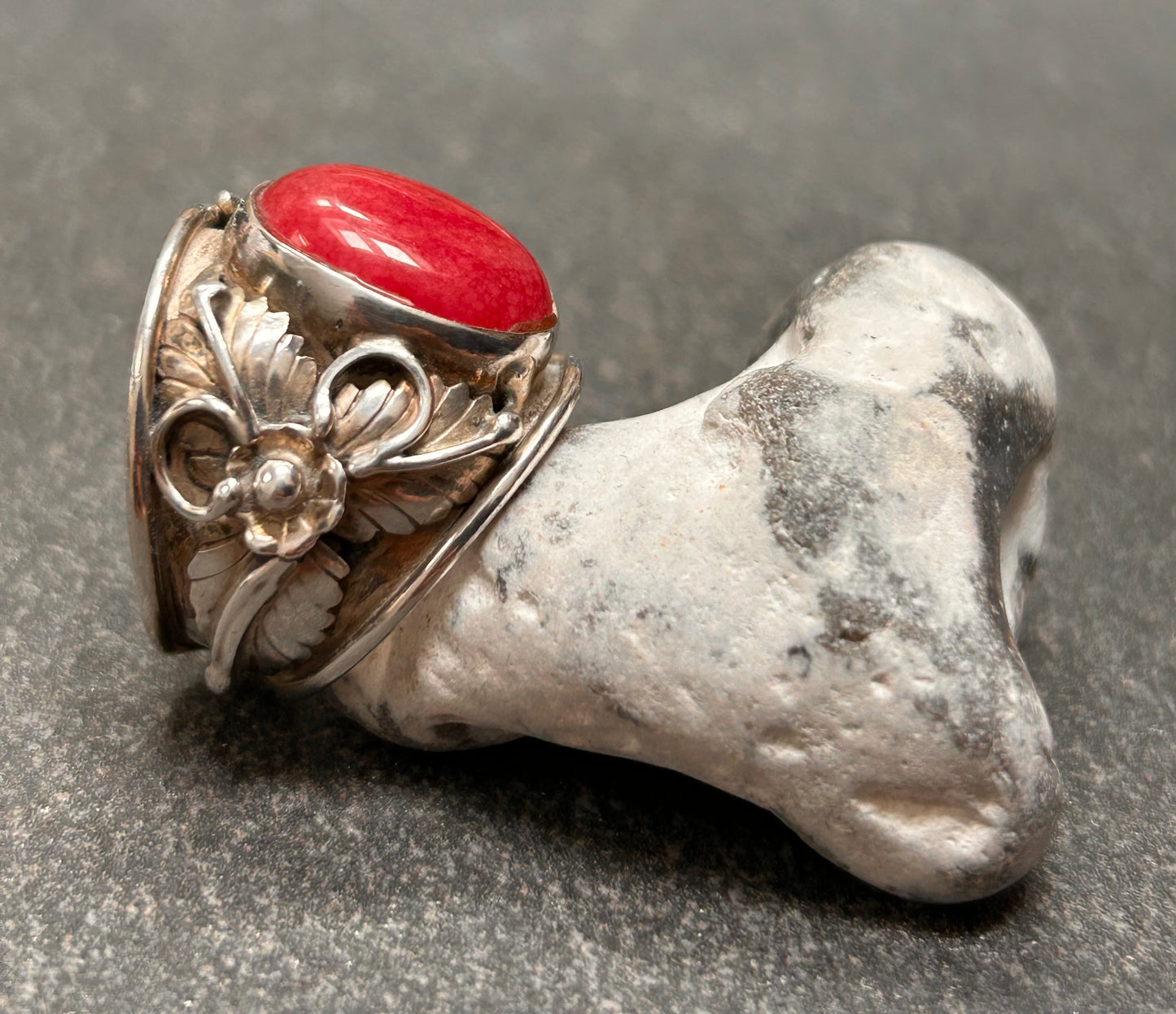 Statement Vintage Rhodochrosite Ring