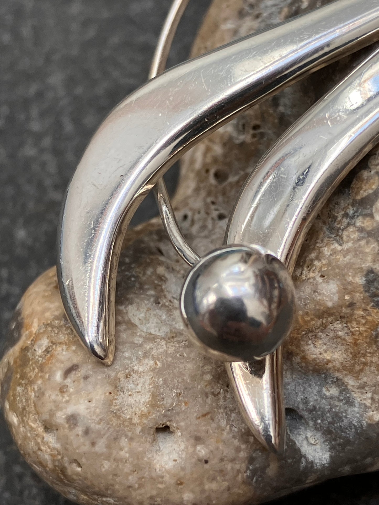 Wonderful sculptural vintage sterling silver earrings.