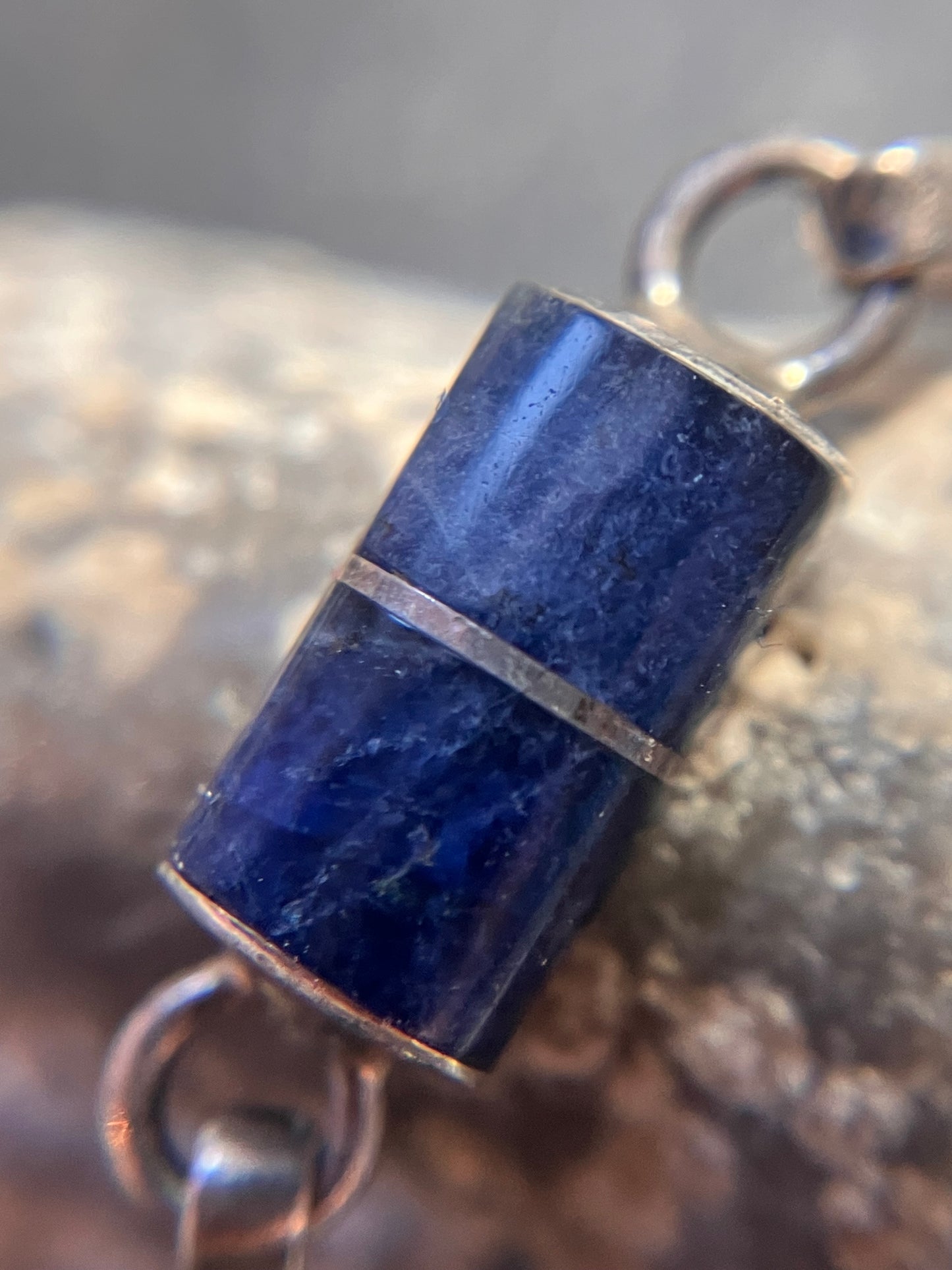Vintage sterling silver and lapis bracelet.